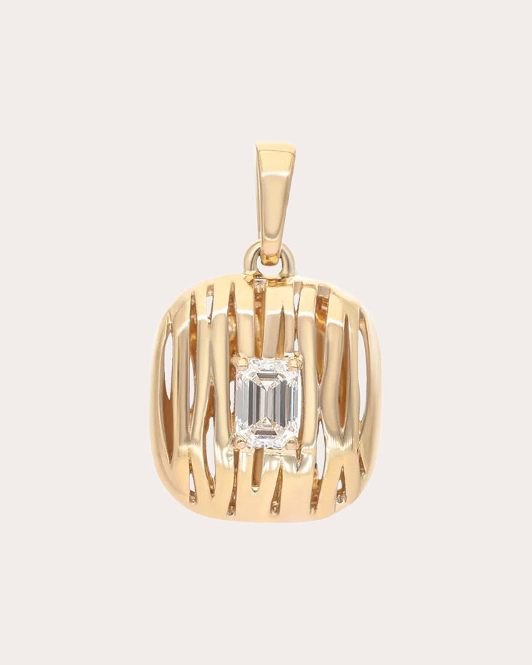 Diamond & 14k Gold Rivulet Promise Charm Necklace