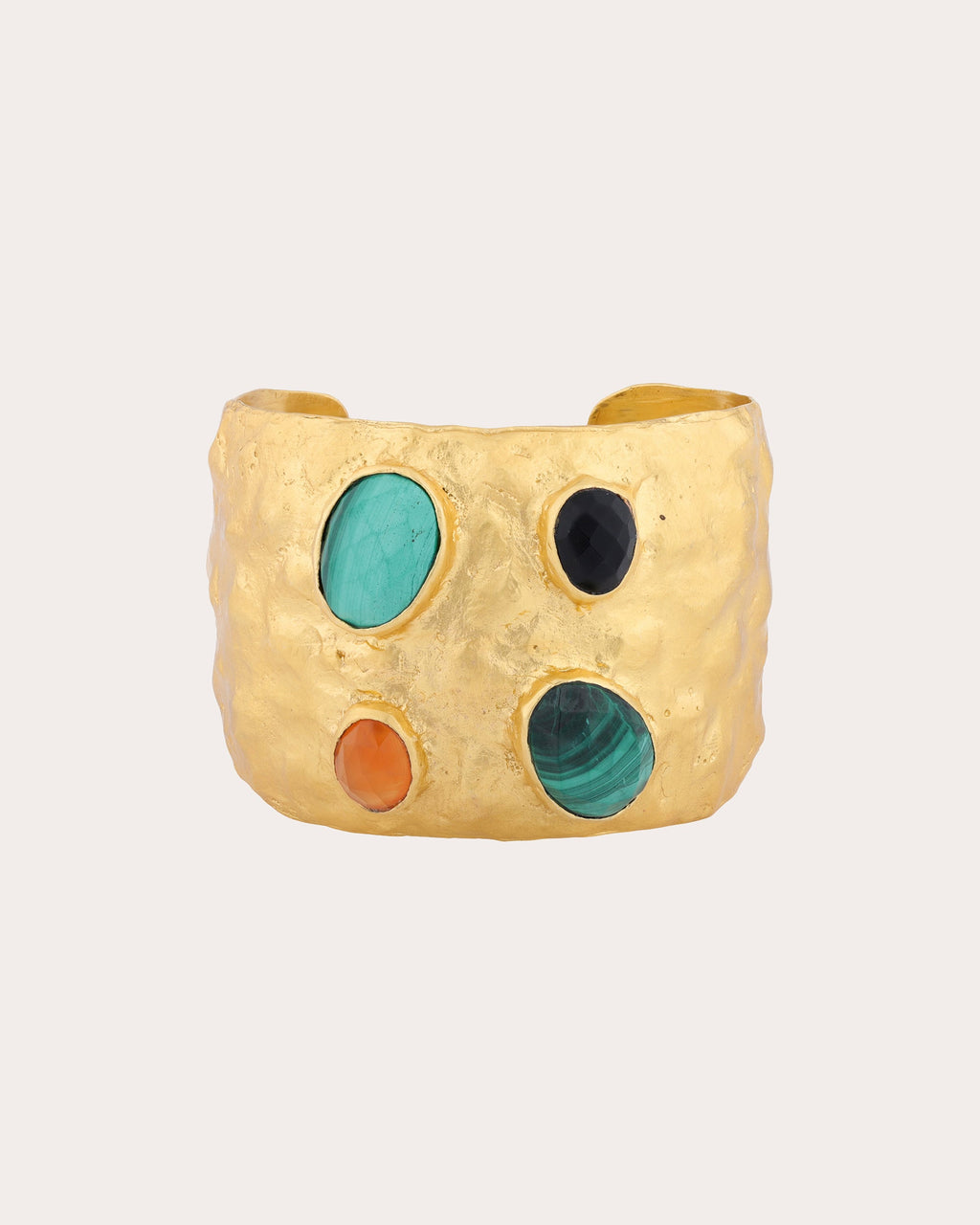Carnelian & Malachite Rococo Large Cuff