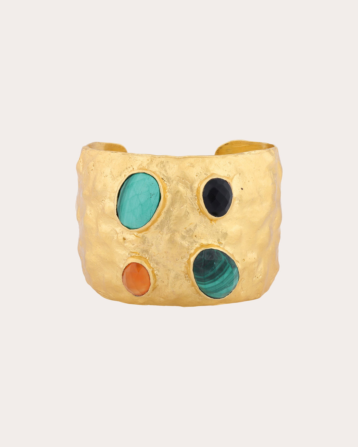 Carnelian & Malachite Rococo Large Cuff