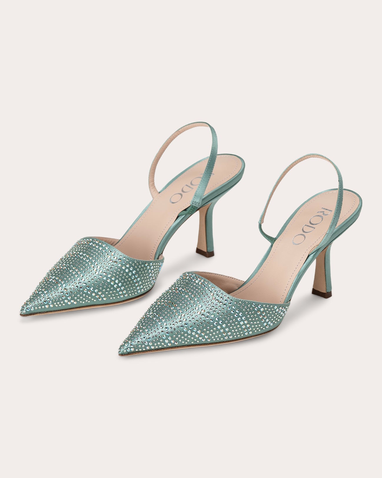 Assia 80 Embellished Satin Slingback