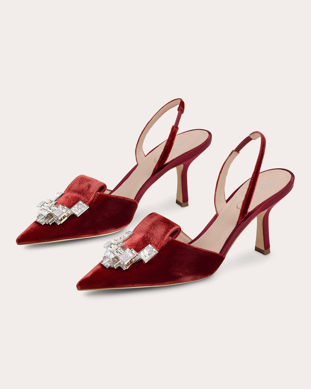 Dafne 80 Crystal Velvet Slingback