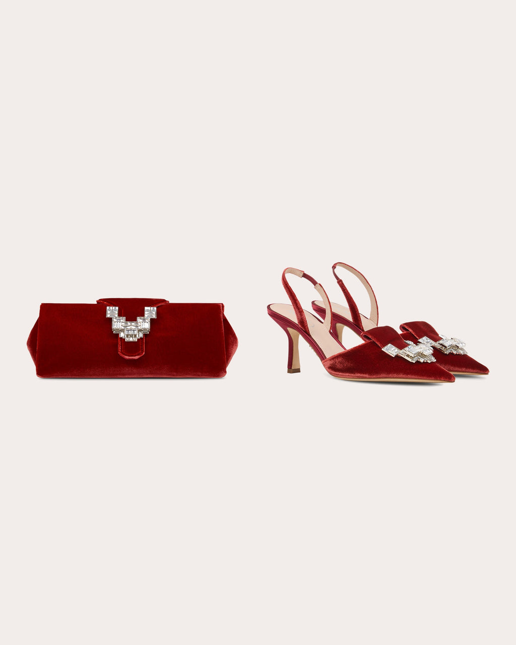 Dafne 80 Crystal Velvet Slingback