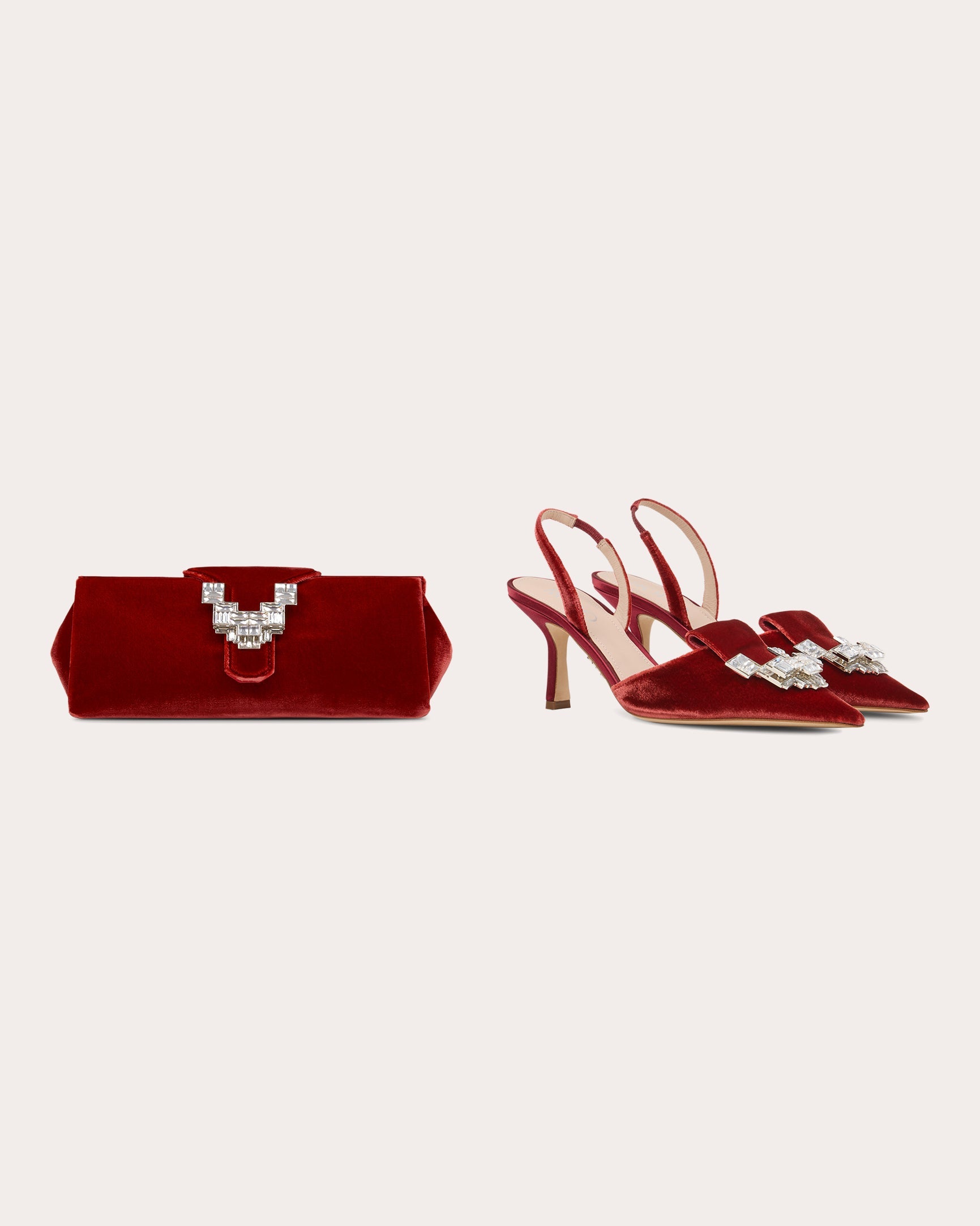 Dafne 80 Crystal Velvet Slingback