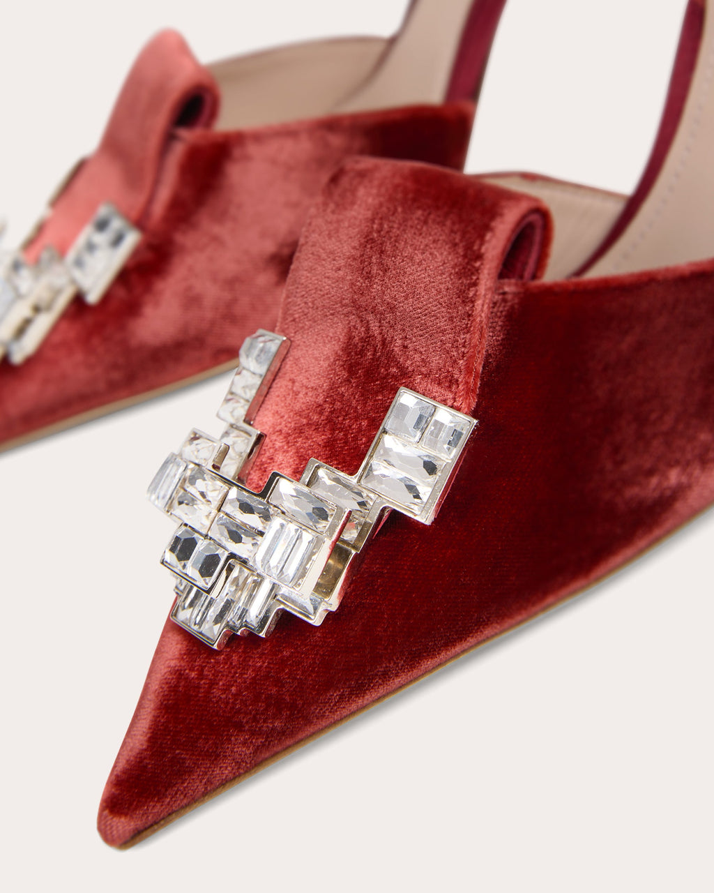 Dafne 80 Crystal Velvet Slingback