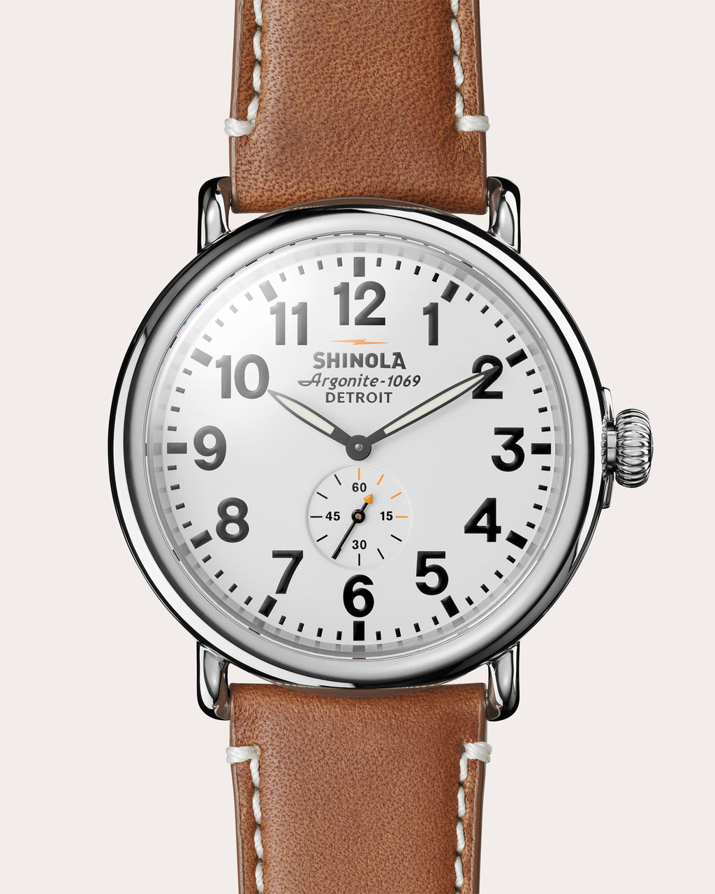 Men's Runwell 47mm Leather-Strap Watch