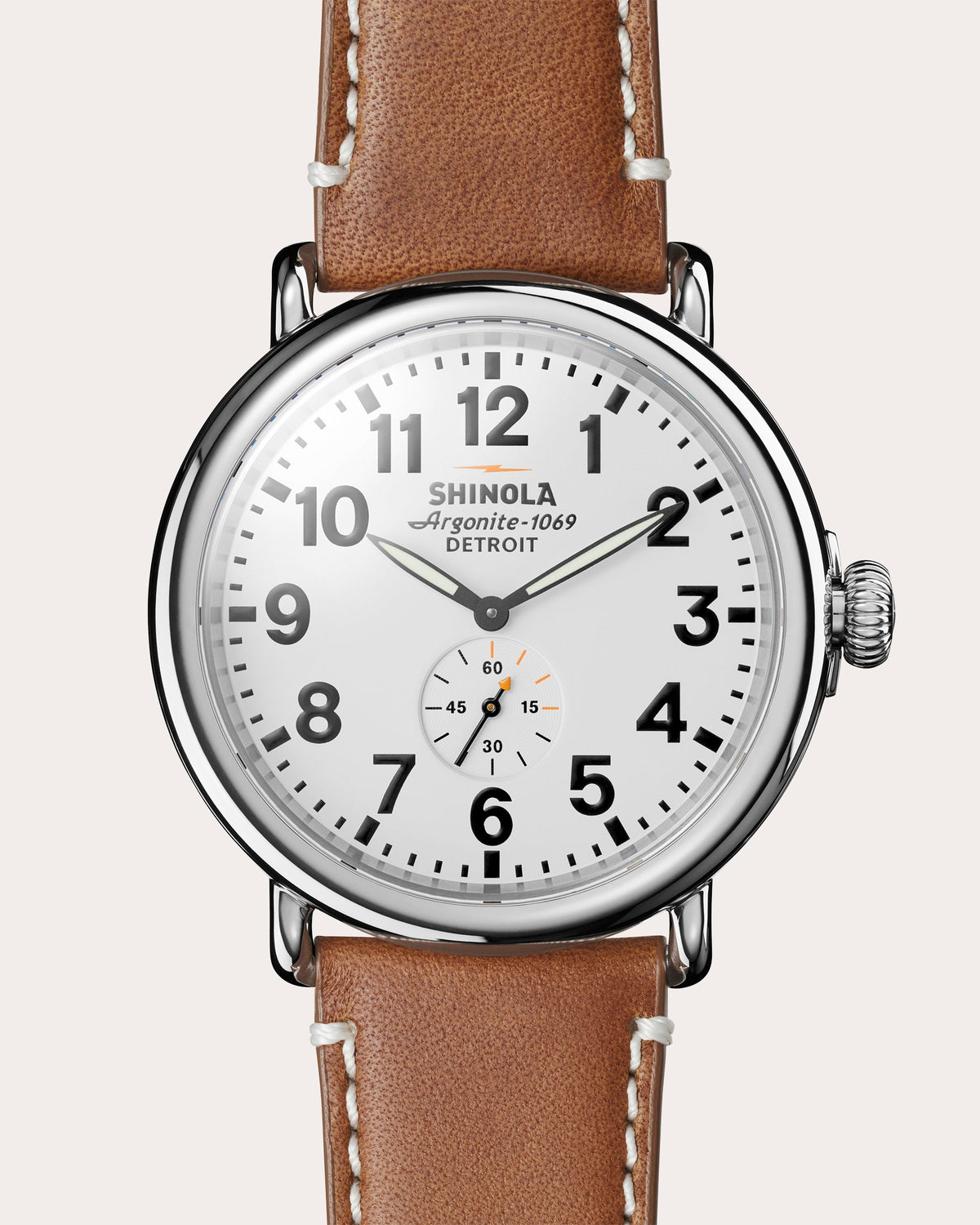 Men's Runwell 47mm Leather-Strap Watch