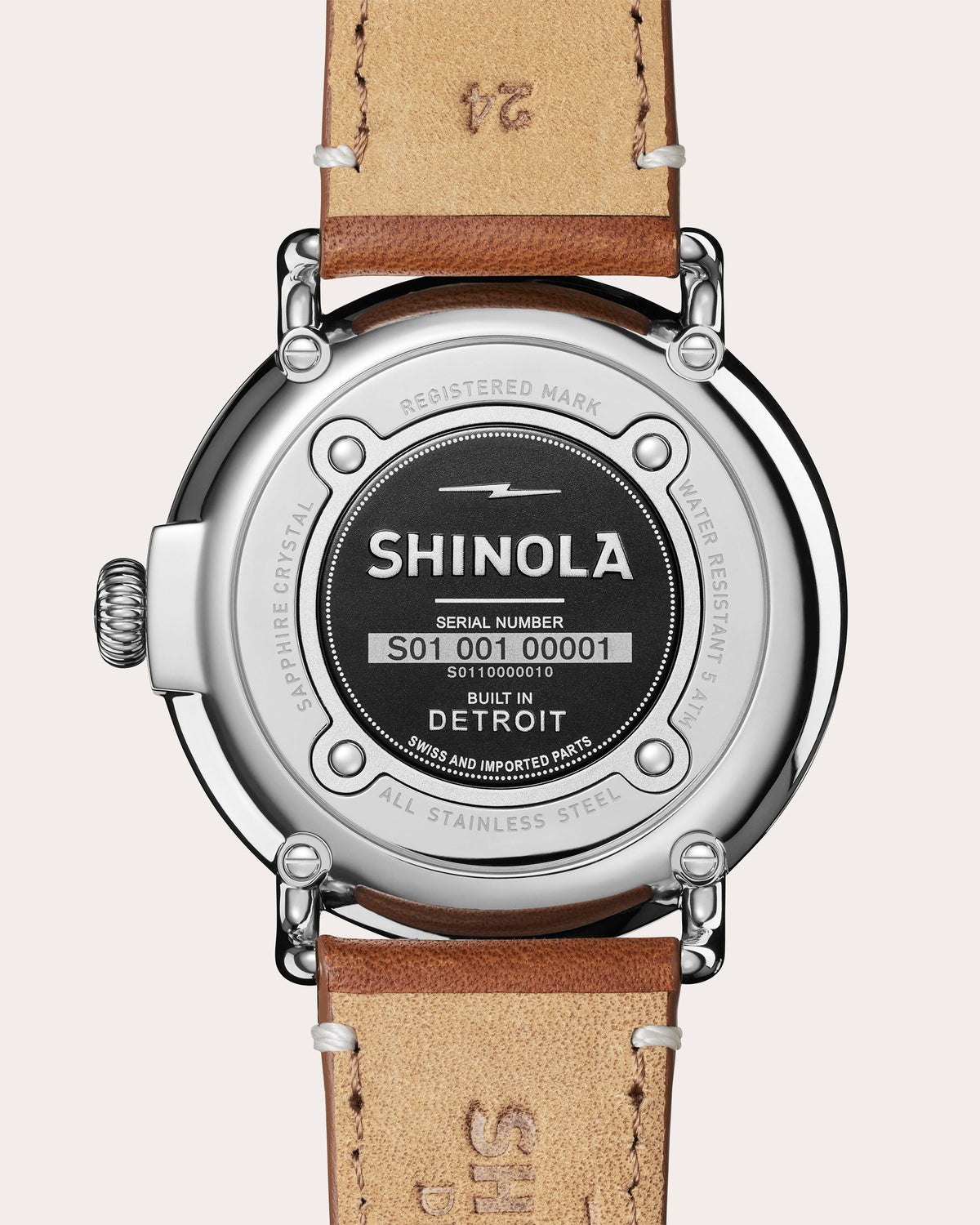 Men's Runwell 47mm Leather-Strap Watch
