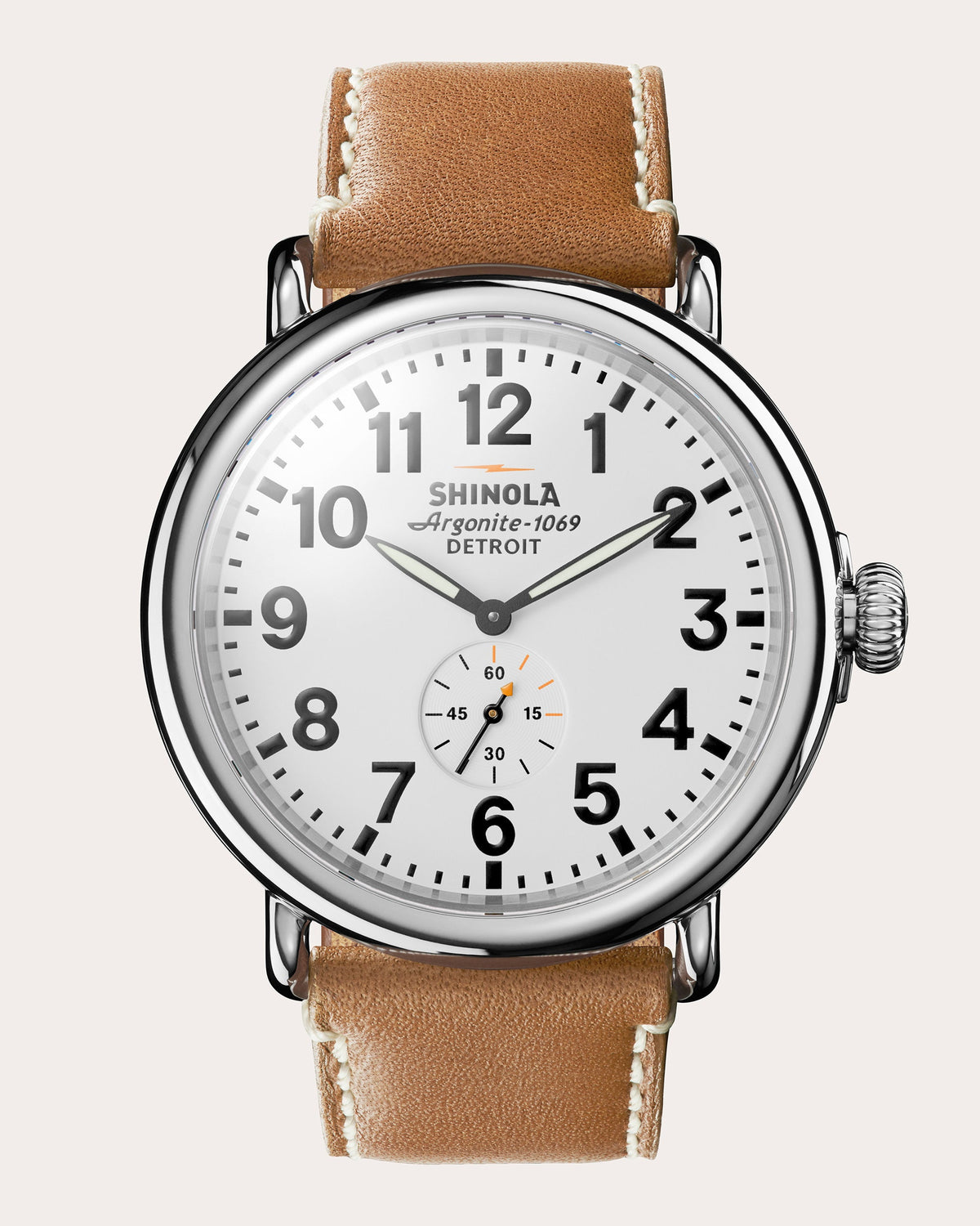 Men's Runwell 47mm Leather-Strap Watch