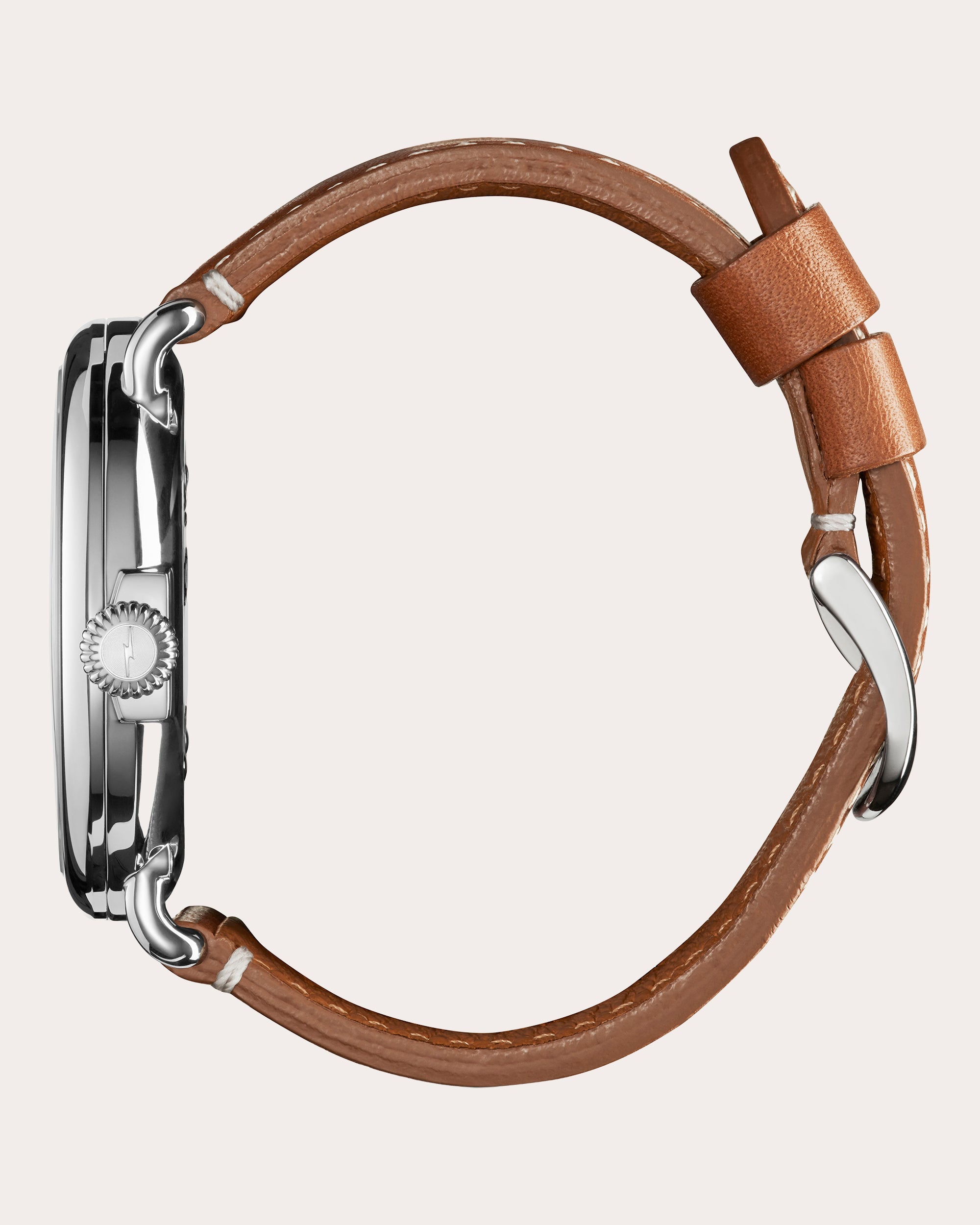 Men's Runwell 47mm Sub-Second Leather-Strap Watch