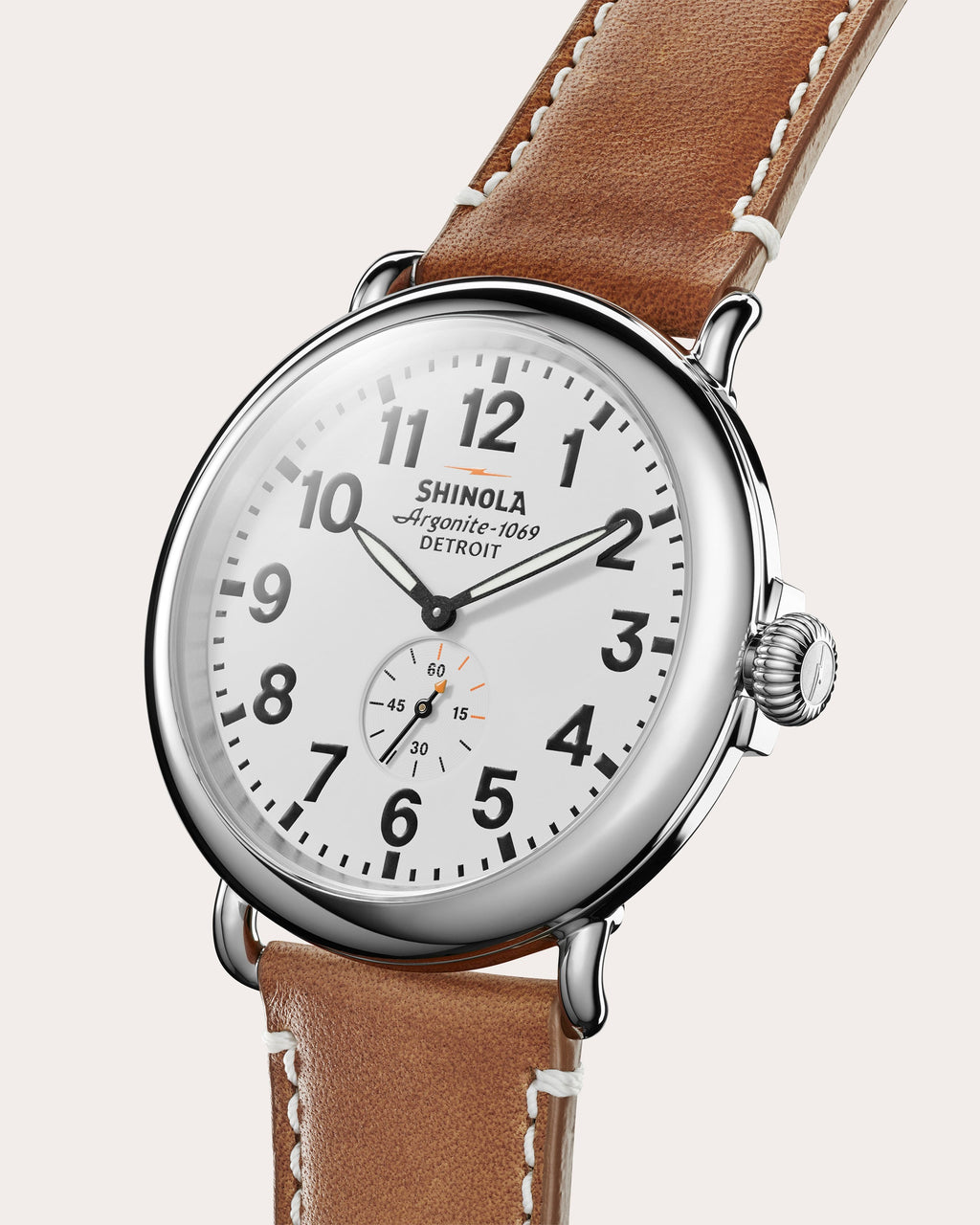 Men's Runwell 47mm Leather-Strap Watch