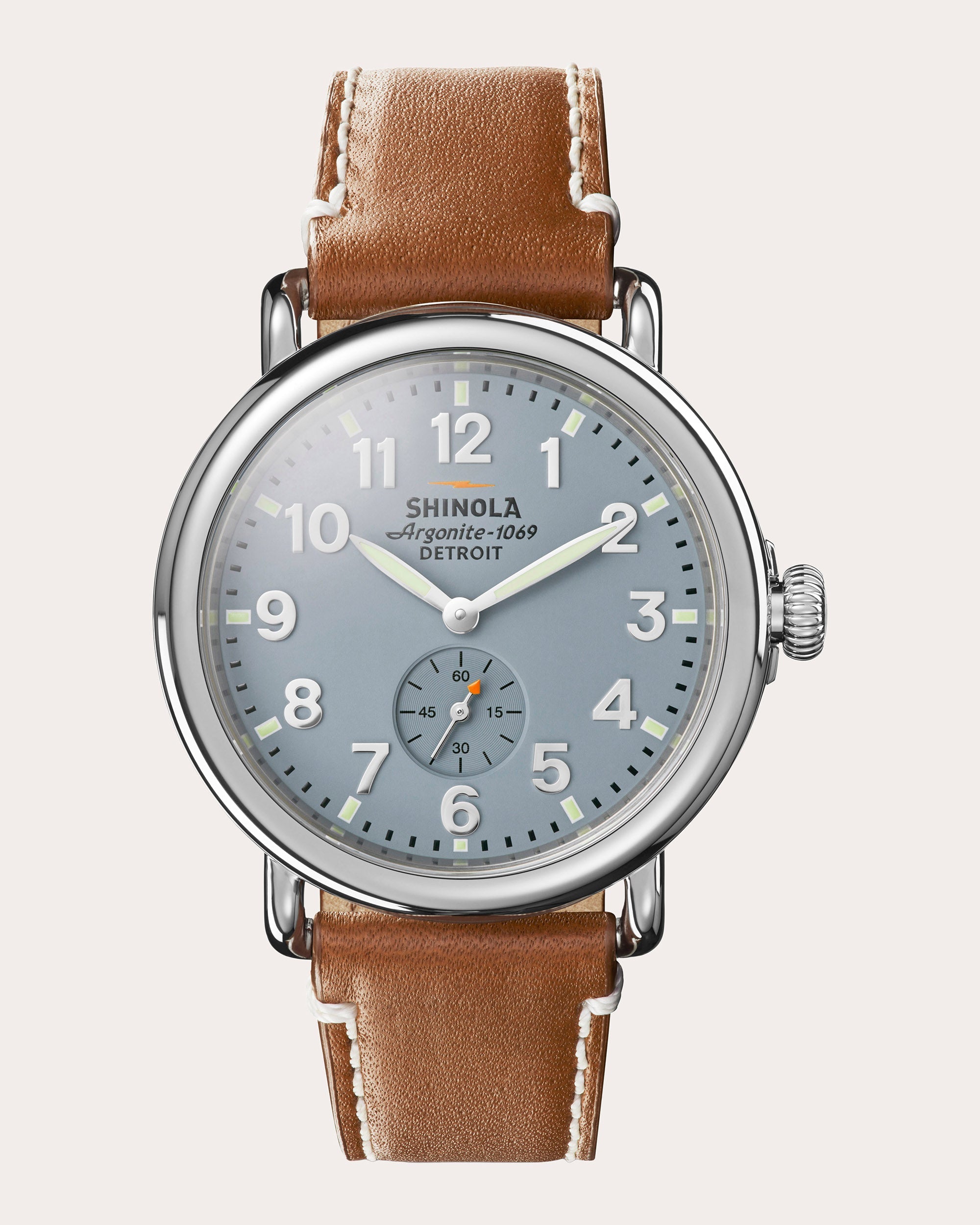Men's Runwell 41mm Sub-Second Leather-Strap Watch