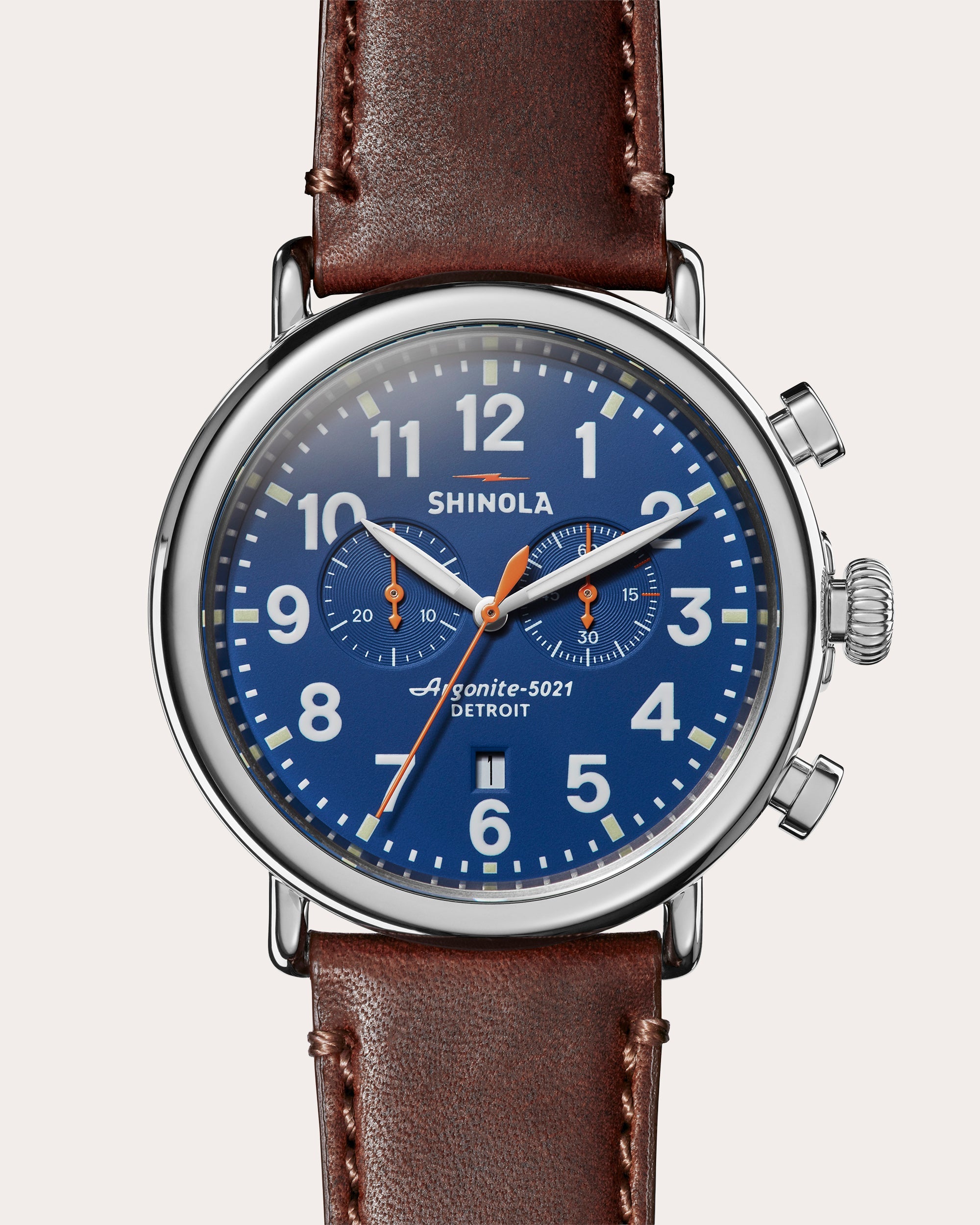 Men's Runwell 47mm Two-Eye Chronograph Watch