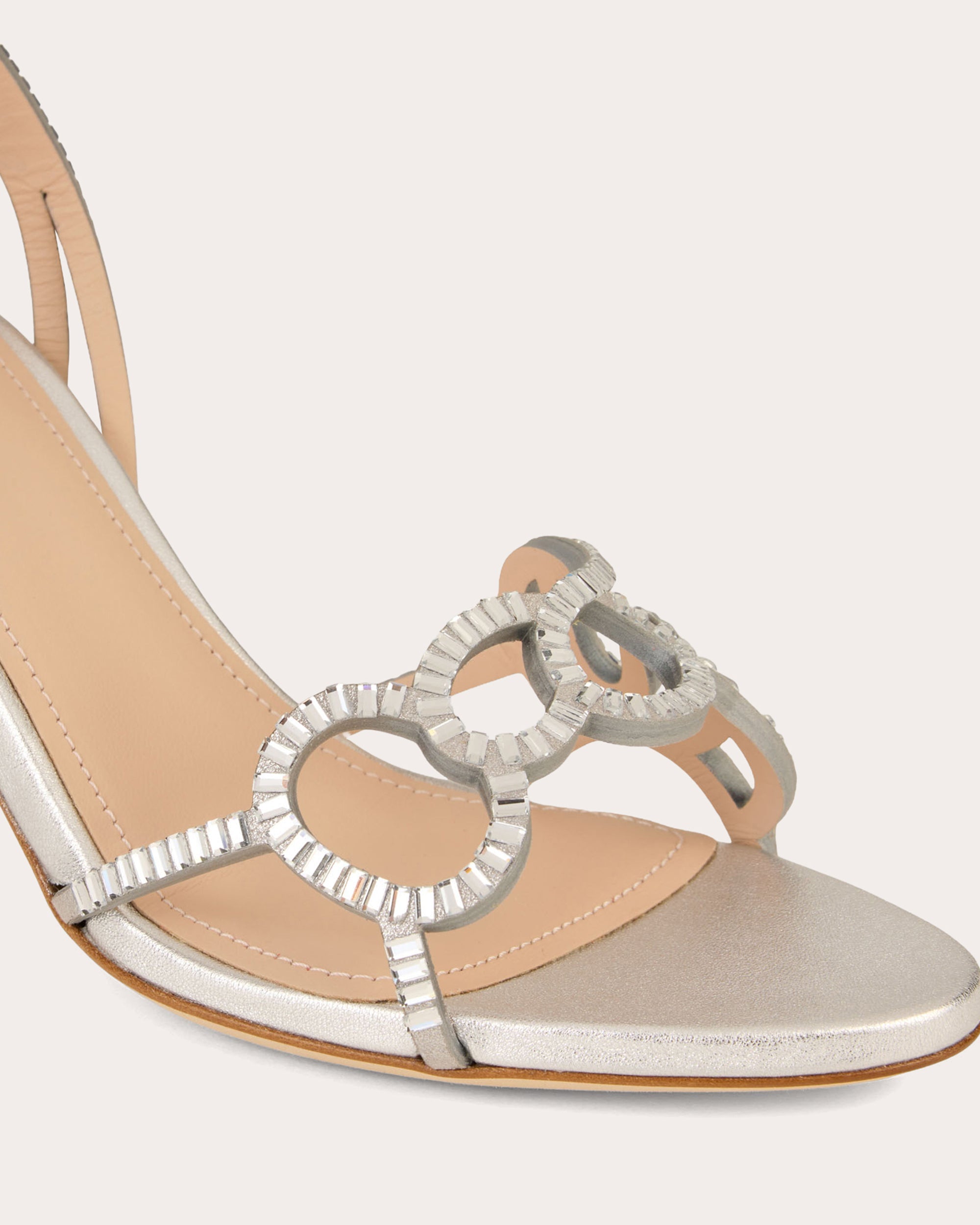Pearle 75 Embellished Metallic Leather Slingback