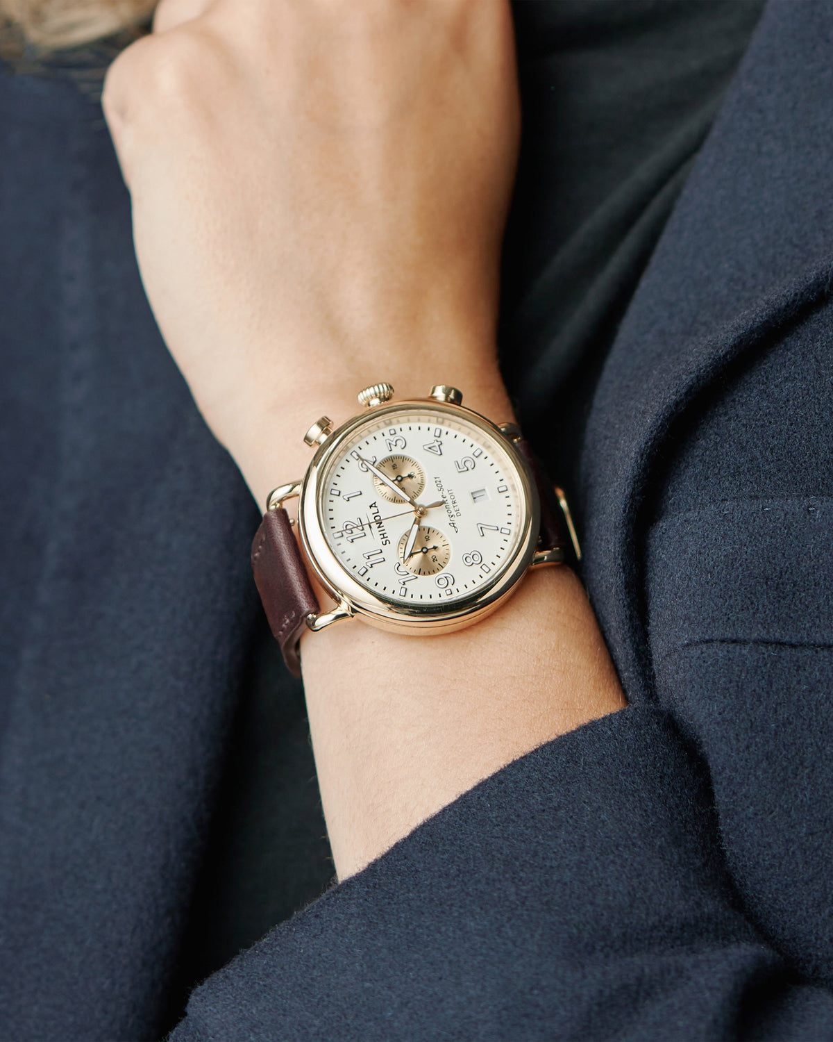 Men's Runwell 41mm Two-Eye Chronograph Watch
