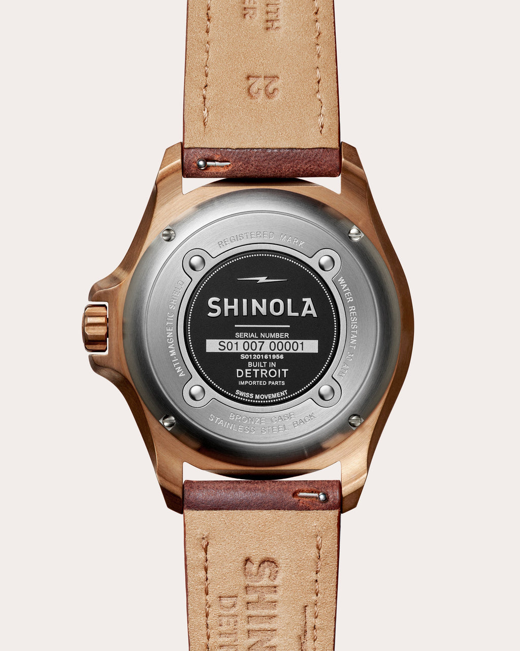 Men's Bronze Monster 43mm Leather-Strap Watch Set