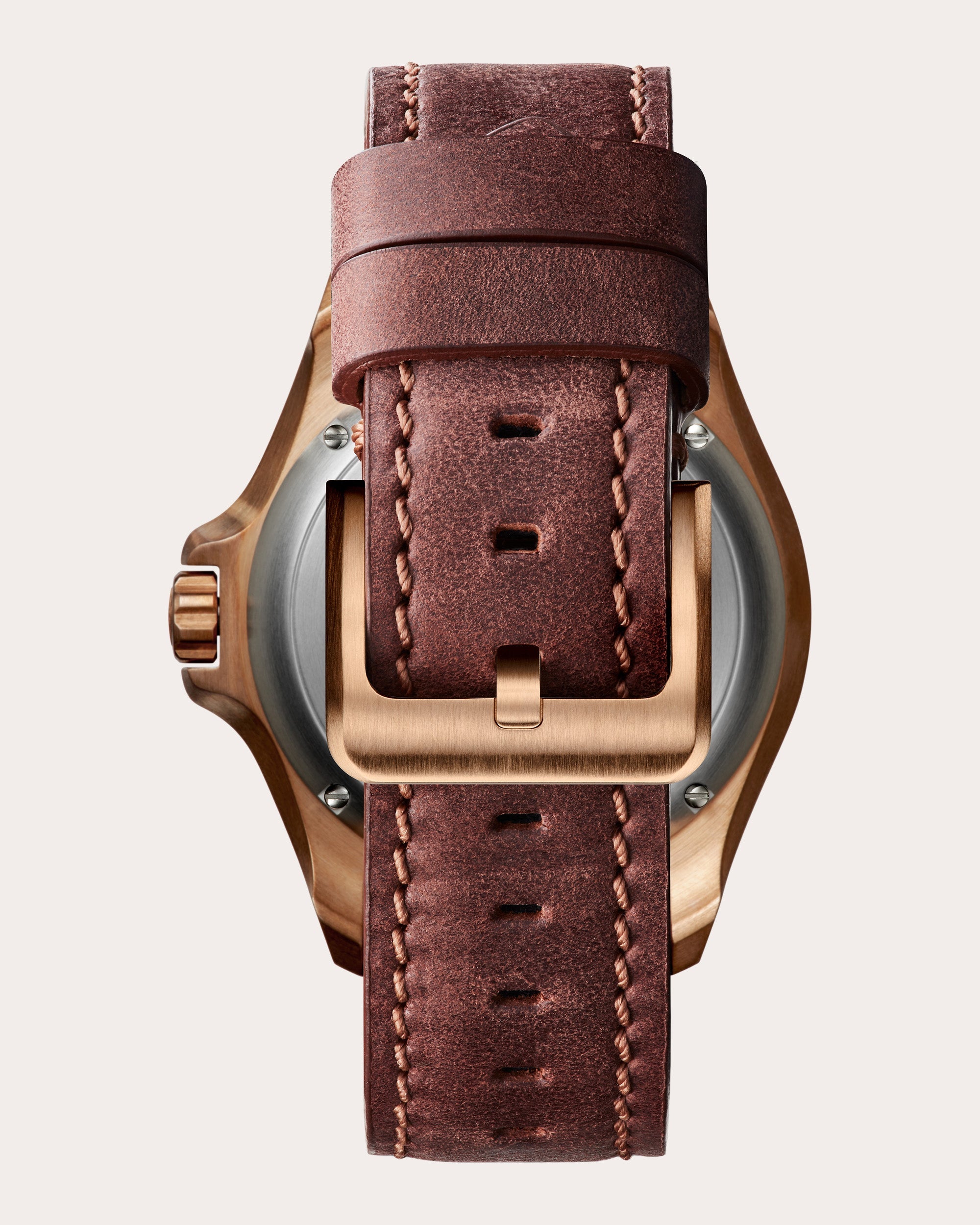 Men's Bronze Monster 43mm Leather-Strap Watch Set