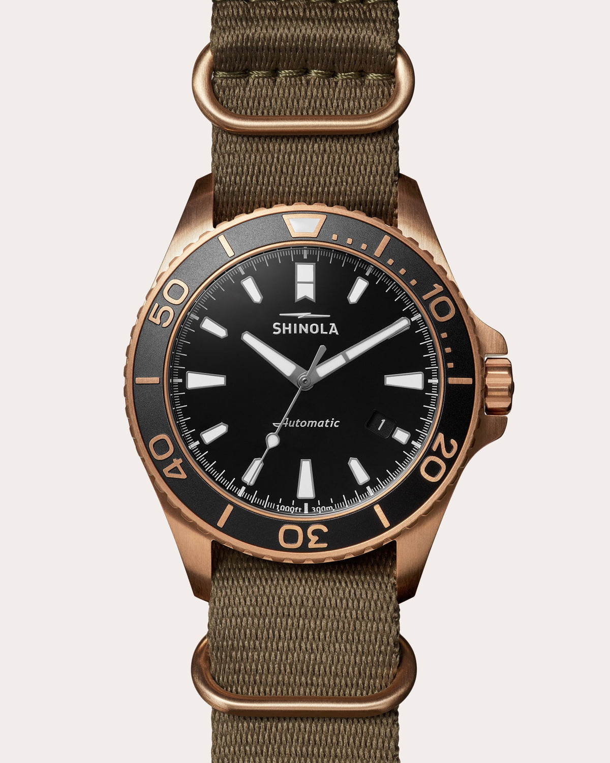 Men's Bronze Monster 43mm Leather-Strap Watch Set