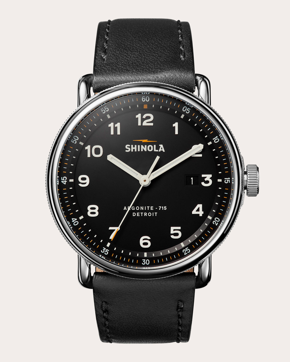 Men's Stainless Steel Canfield C56 43mm Leather-Strap Watch