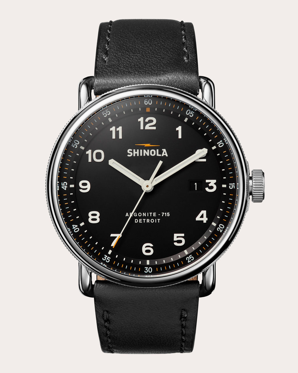 Men's Canfield Model C56 43mm Leather-Strap Watch