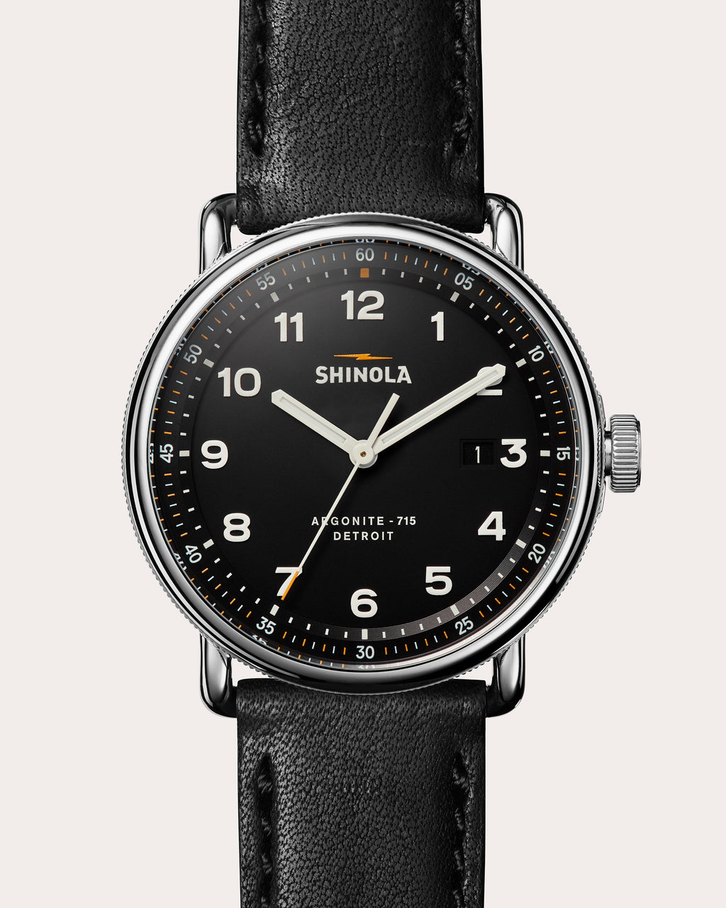 Men's Canfield Model C56 43mm Leather-Strap Watch