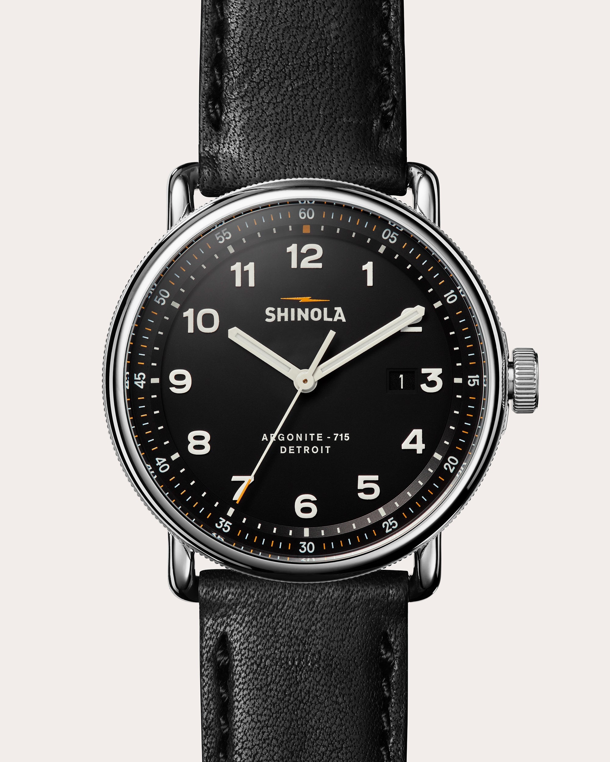 Men's Canfield Model C56 43mm Leather-Strap Watch