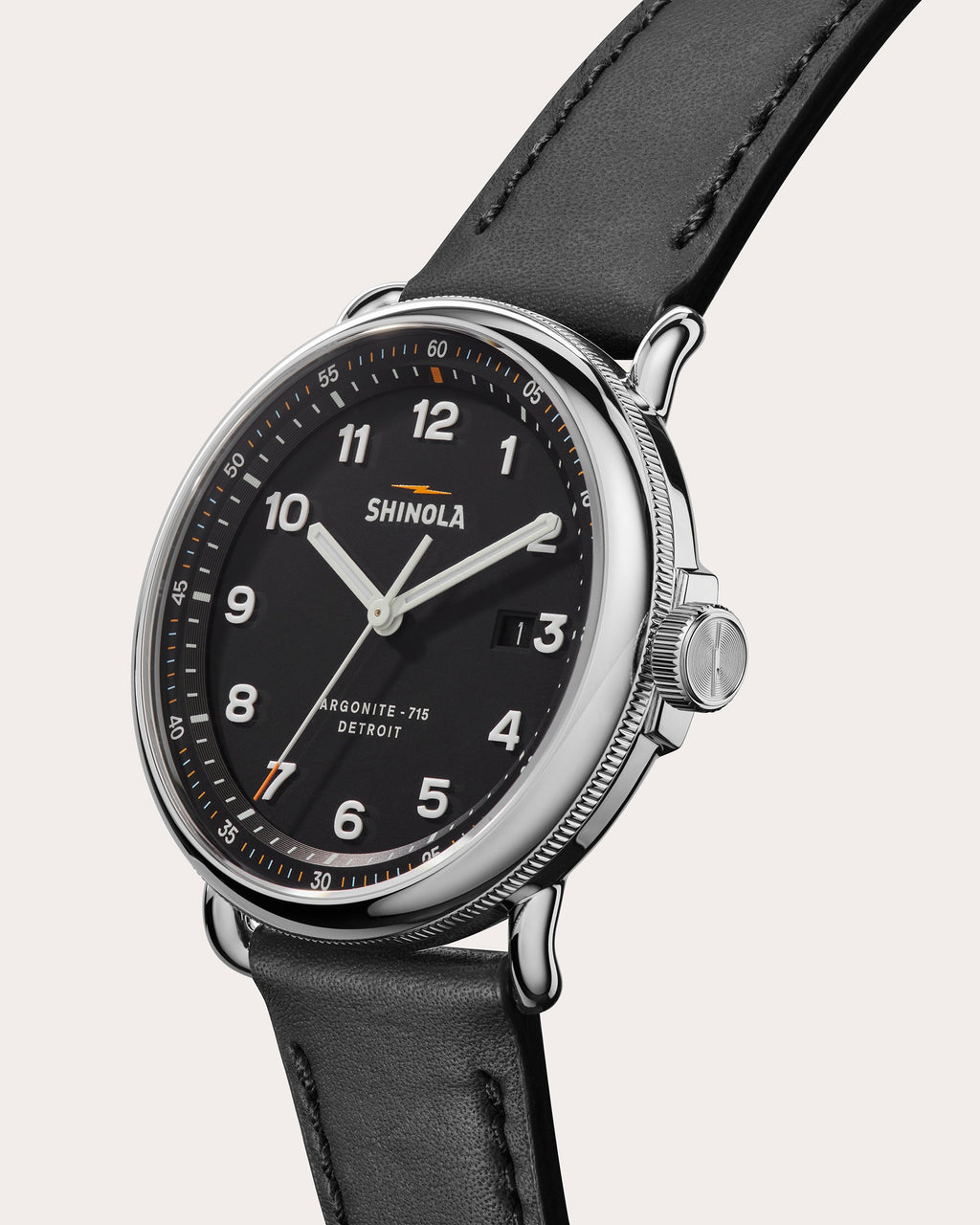 Men's Canfield Model C56 43mm Leather-Strap Watch