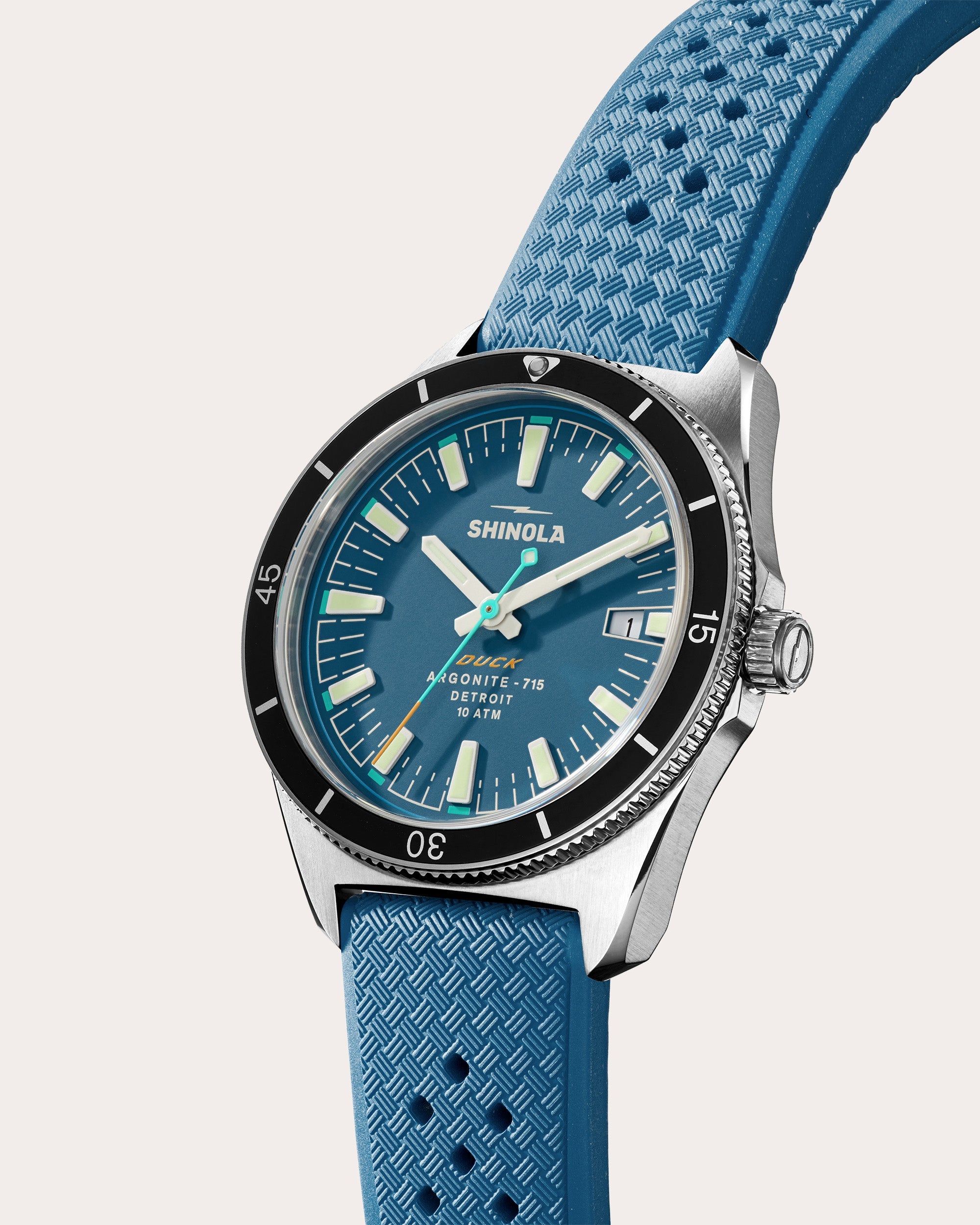 Men's Duck 40mm Rubber-Strap Watch
