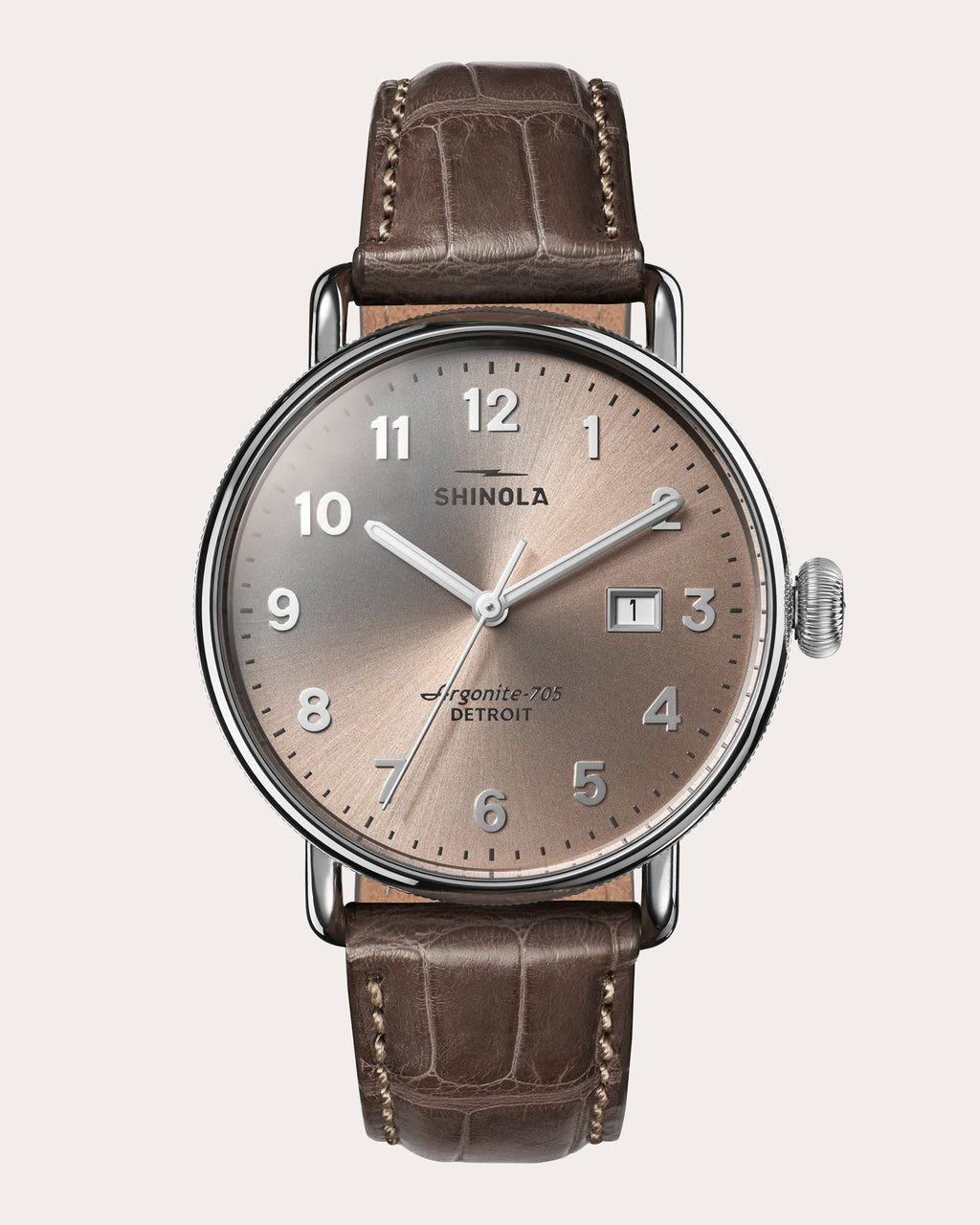 Canfield 38mm Croc Leather-Strap Watch