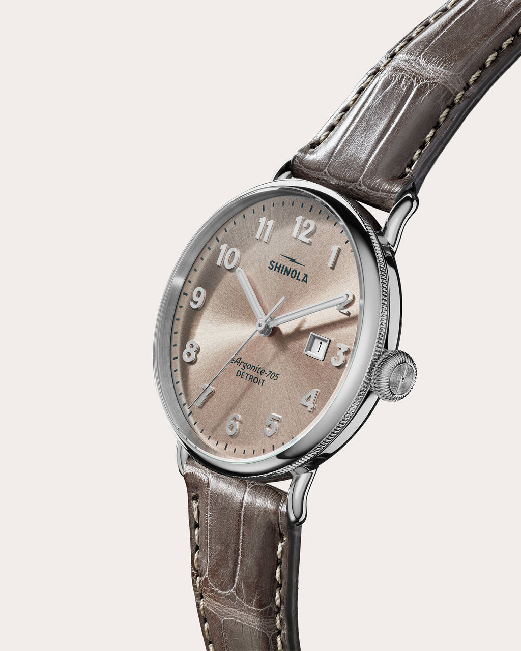 Canfield 38mm Croc Leather-Strap Watch
