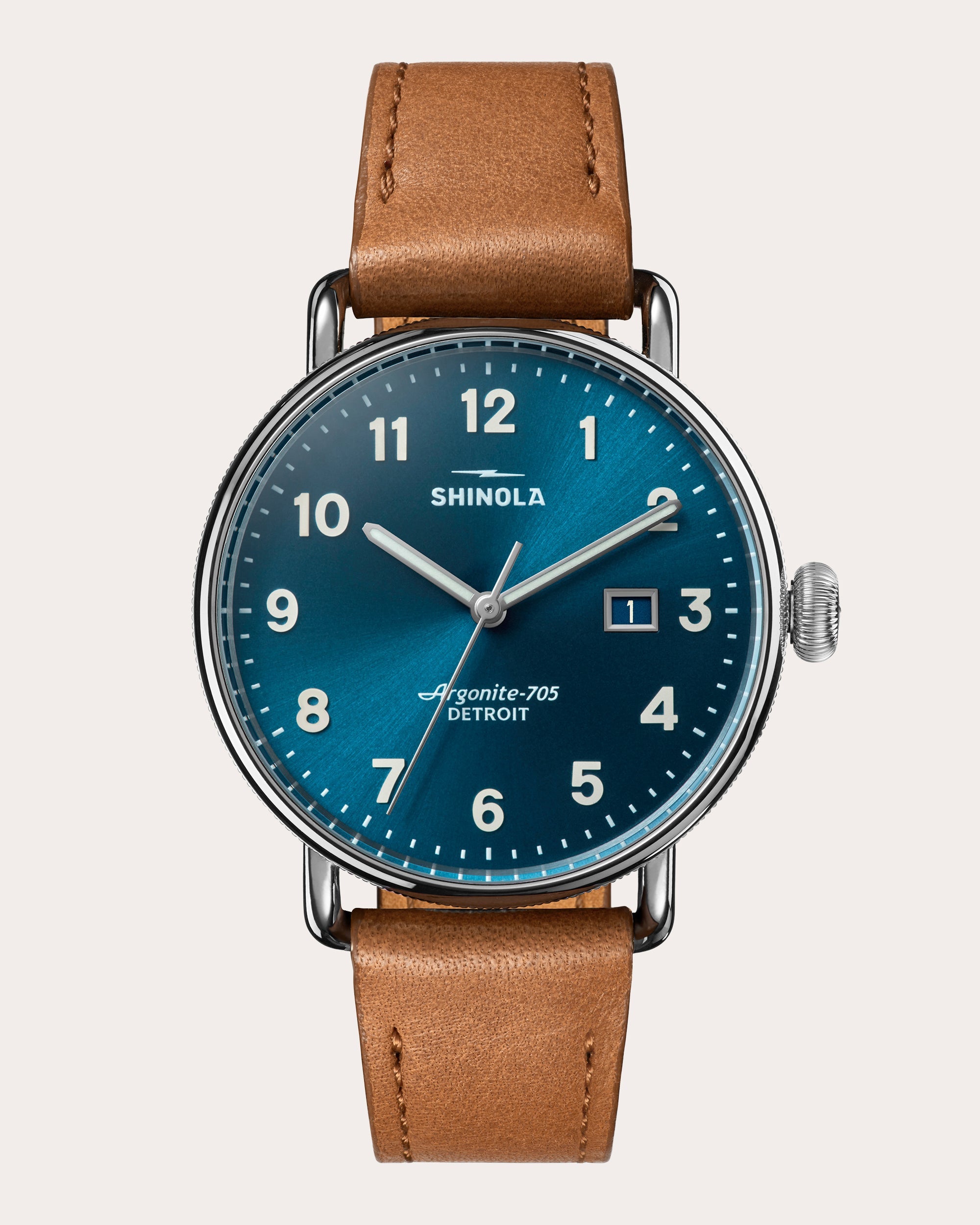 Canfield 38mm Leather-Strap Watch