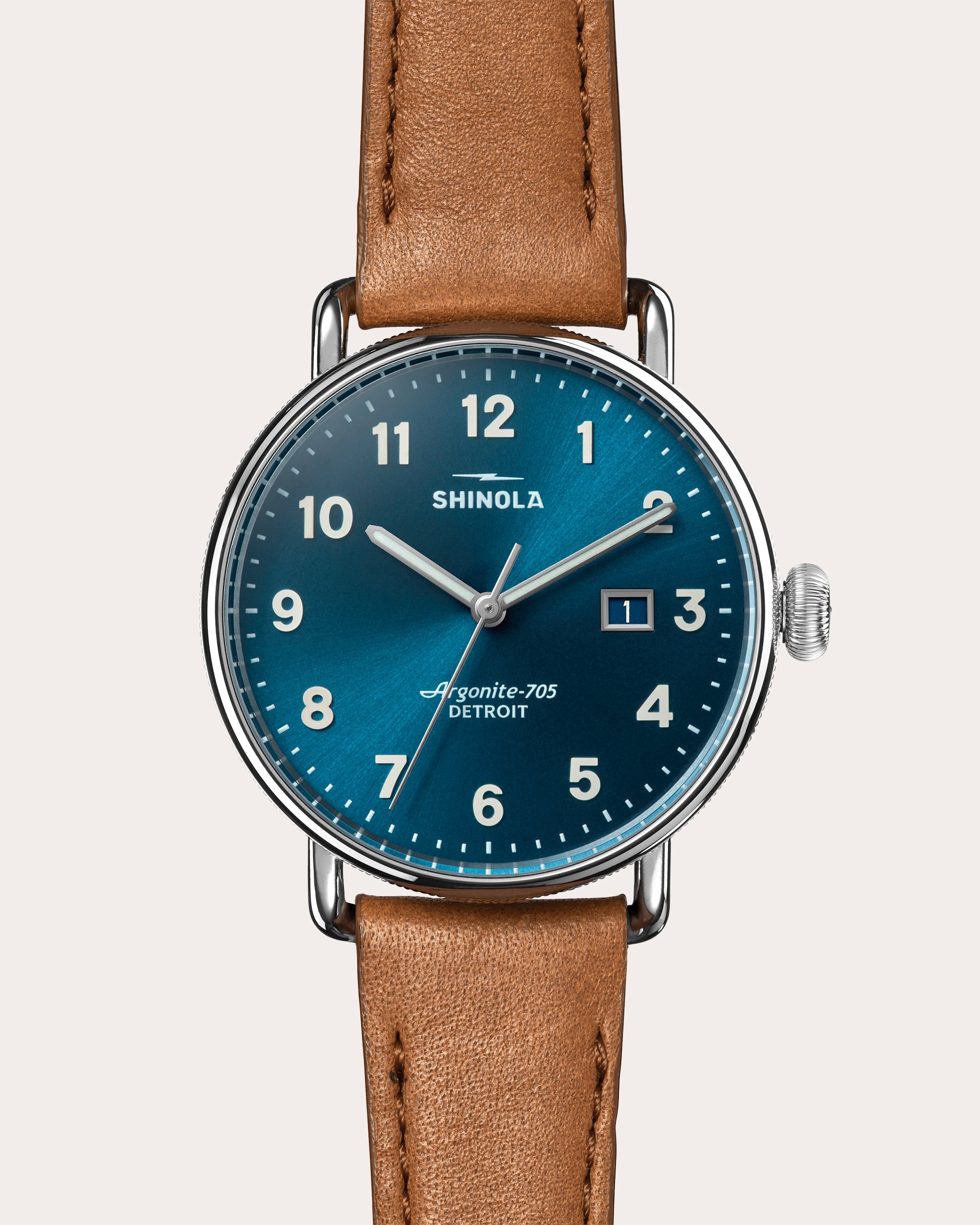 Canfield 38mm Leather-Strap Watch
