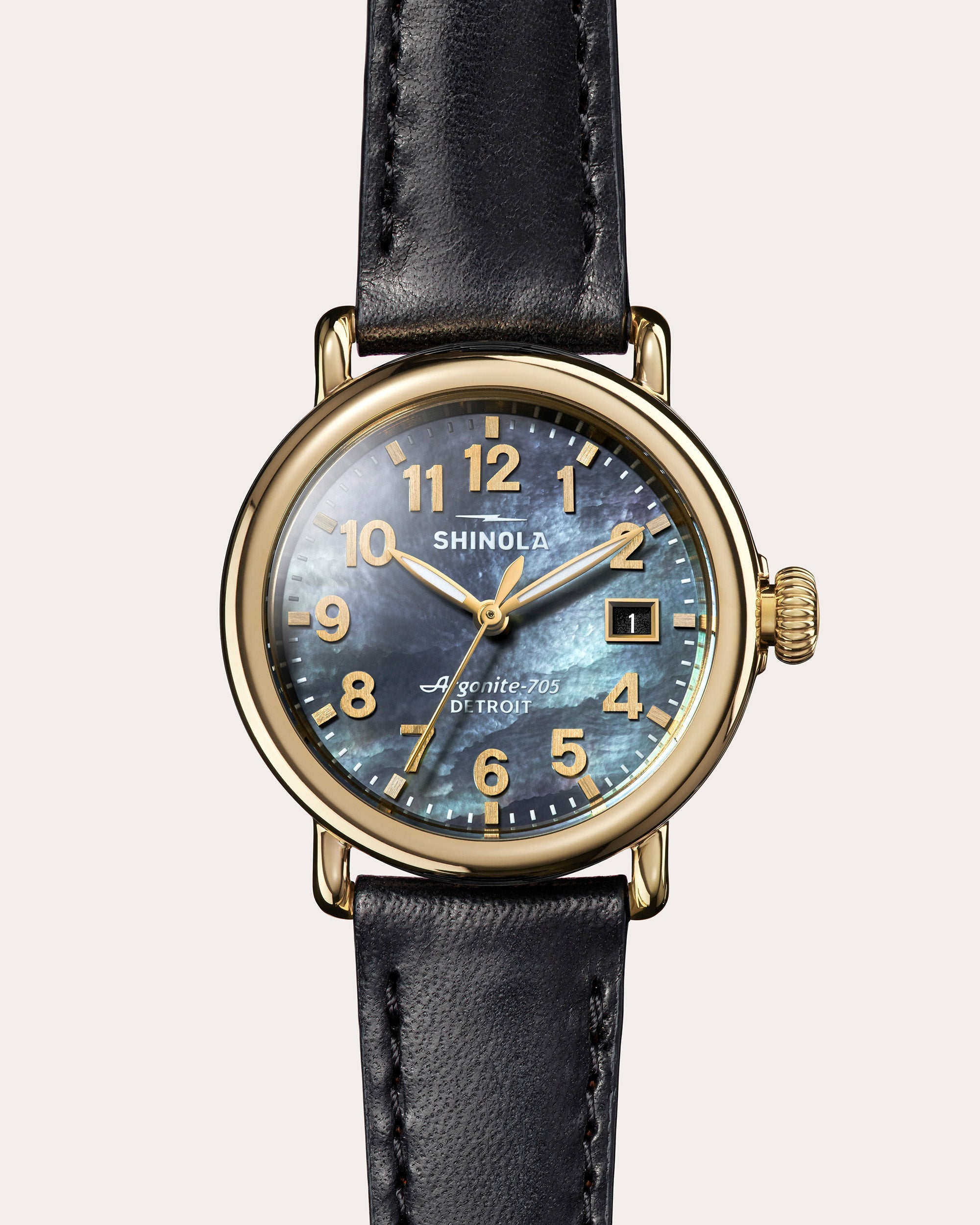 Runwell 36mm Leather-Strap Watch