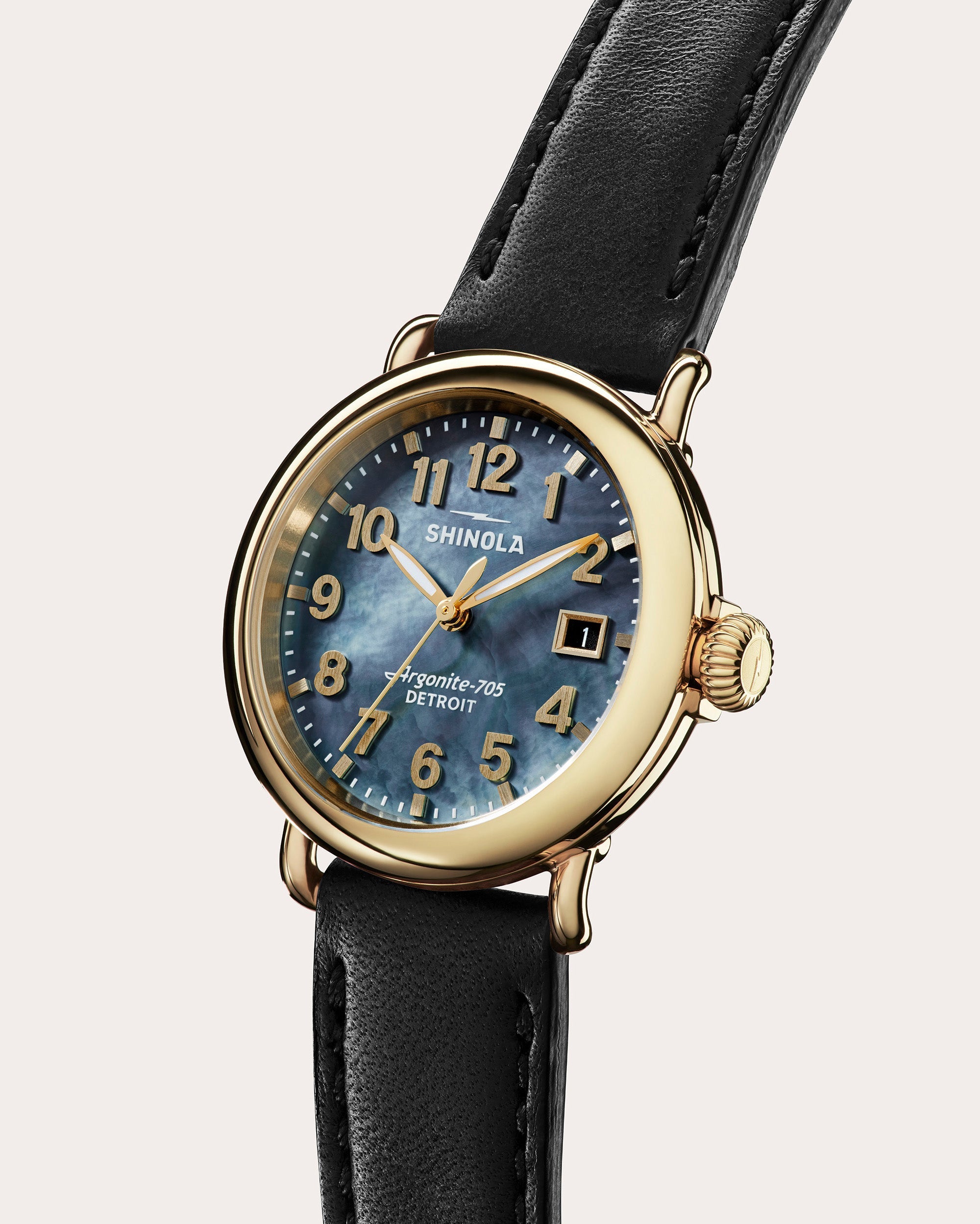 Runwell 36mm Leather-Strap Watch