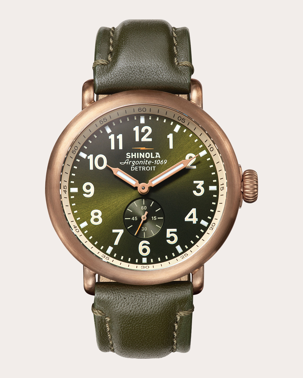 Men's Runwell 43mm Sub-Second Leather Watch