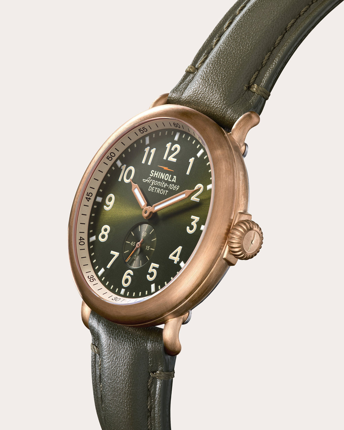 Men's Runwell 43mm Sub-Second Leather Watch
