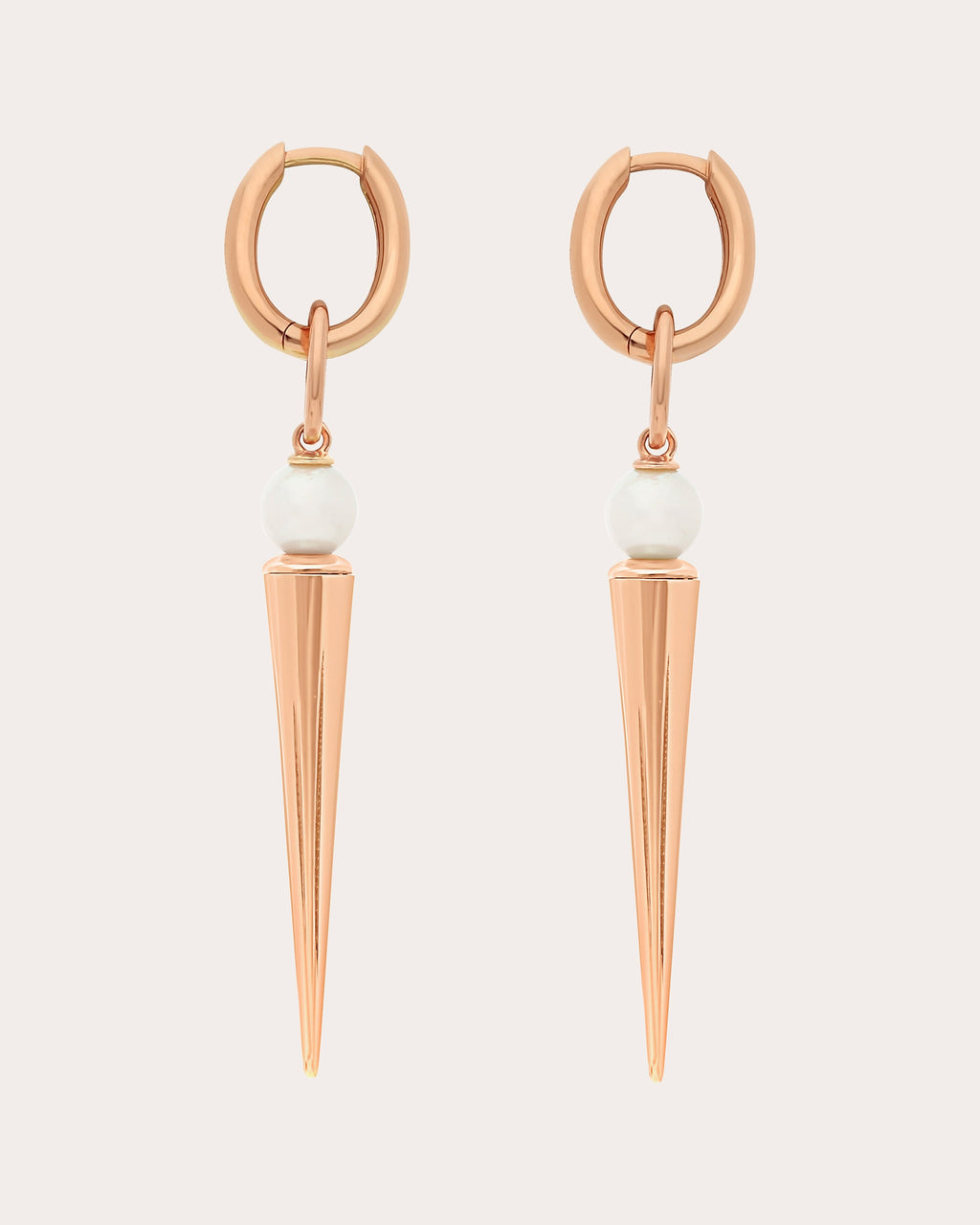 Pearl & 18k Rose Gold Pampille Spike Drop Earrings