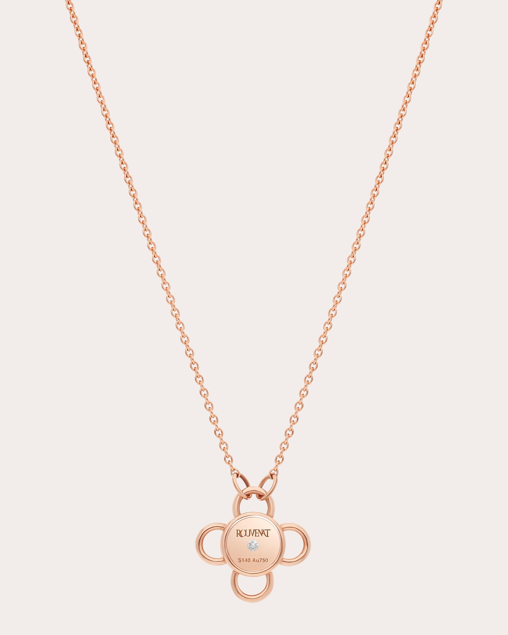 Pink Sapphire & 18k Rose Gold Baby Bolt Pendant Necklace