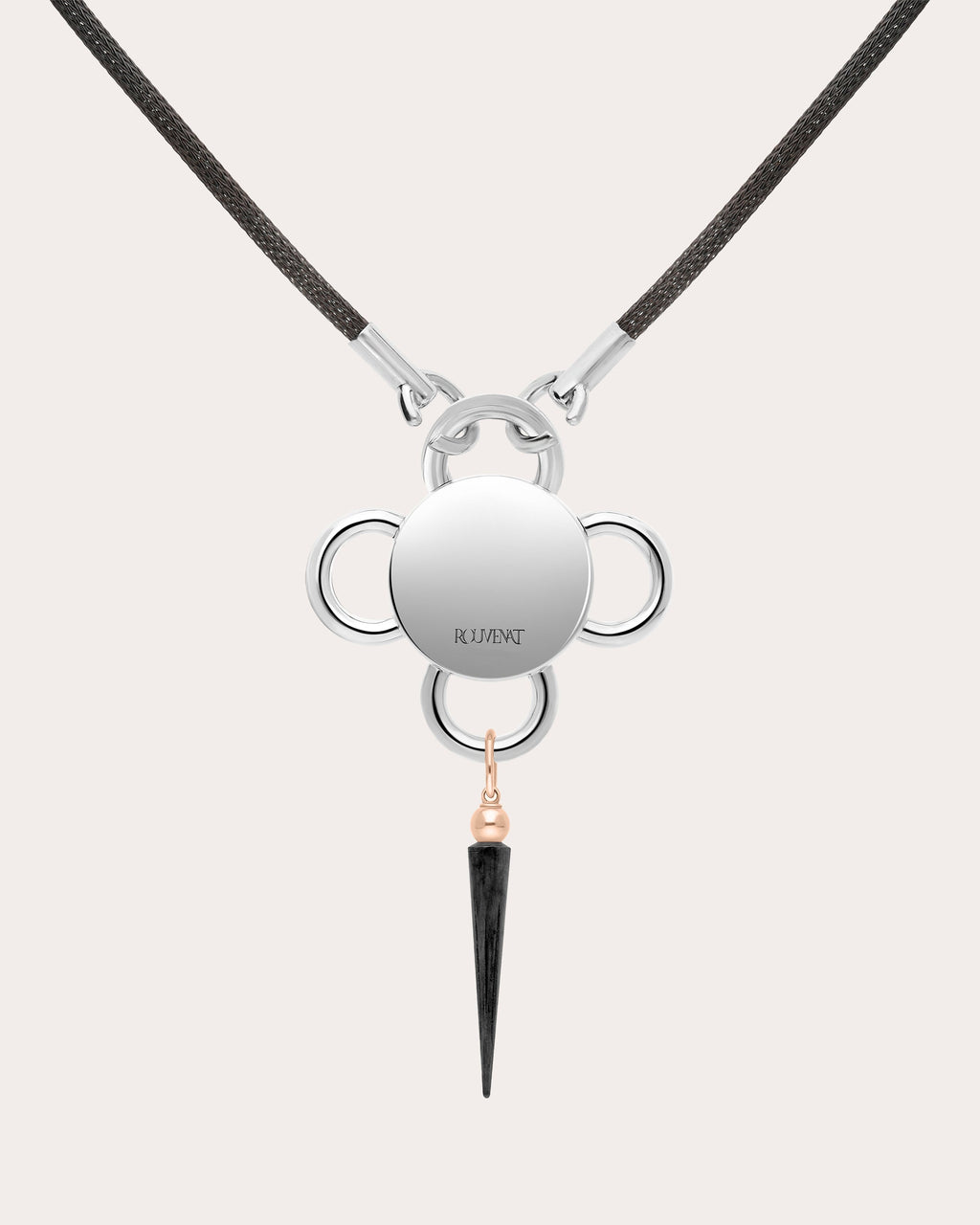 Emerald & 18k Rose Gold Bolt Pendant Necklace
