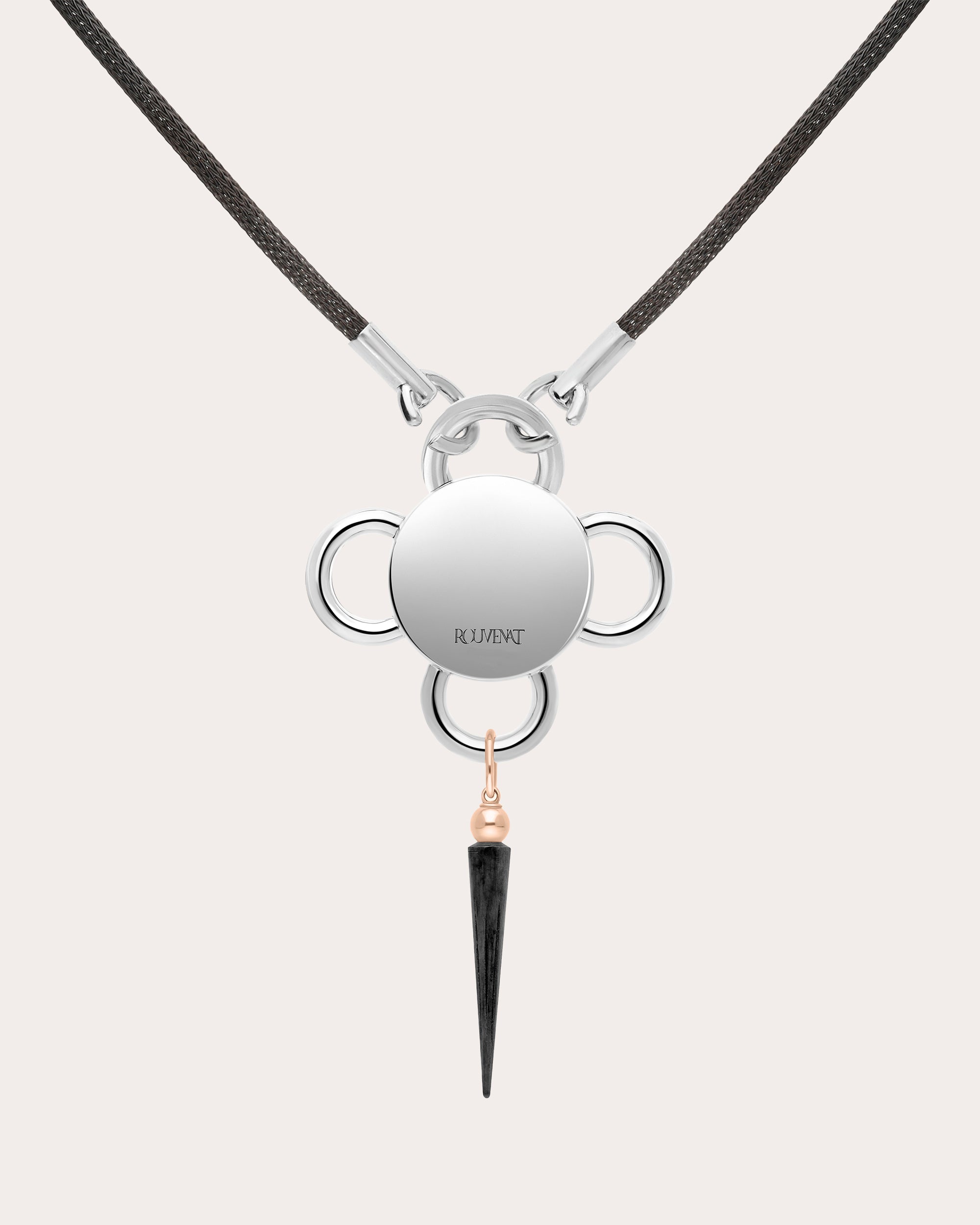 Emerald & 18k Rose Gold Bolt Pendant Necklace