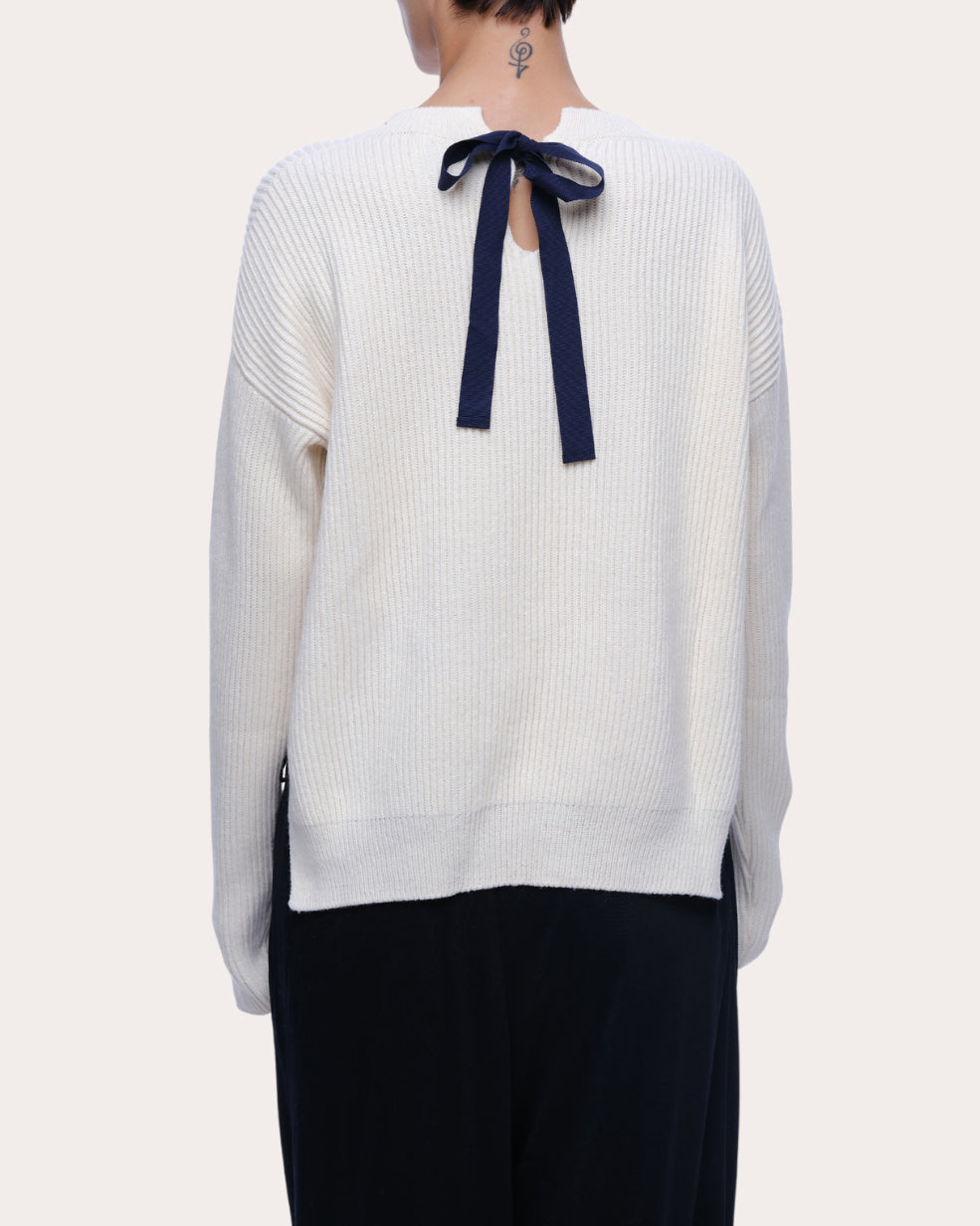 Brina Cotton Cashmere Bow Sweater
