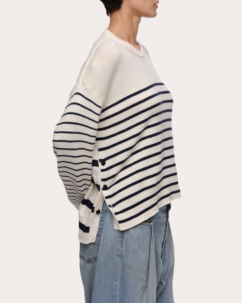 Nic Stripe Cotton Cashmere Sweater