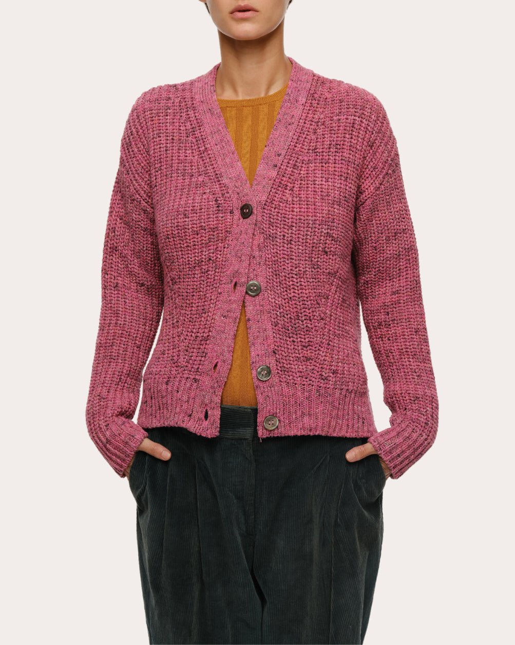 Mireille Chunky Knit V-Neck Cardigan