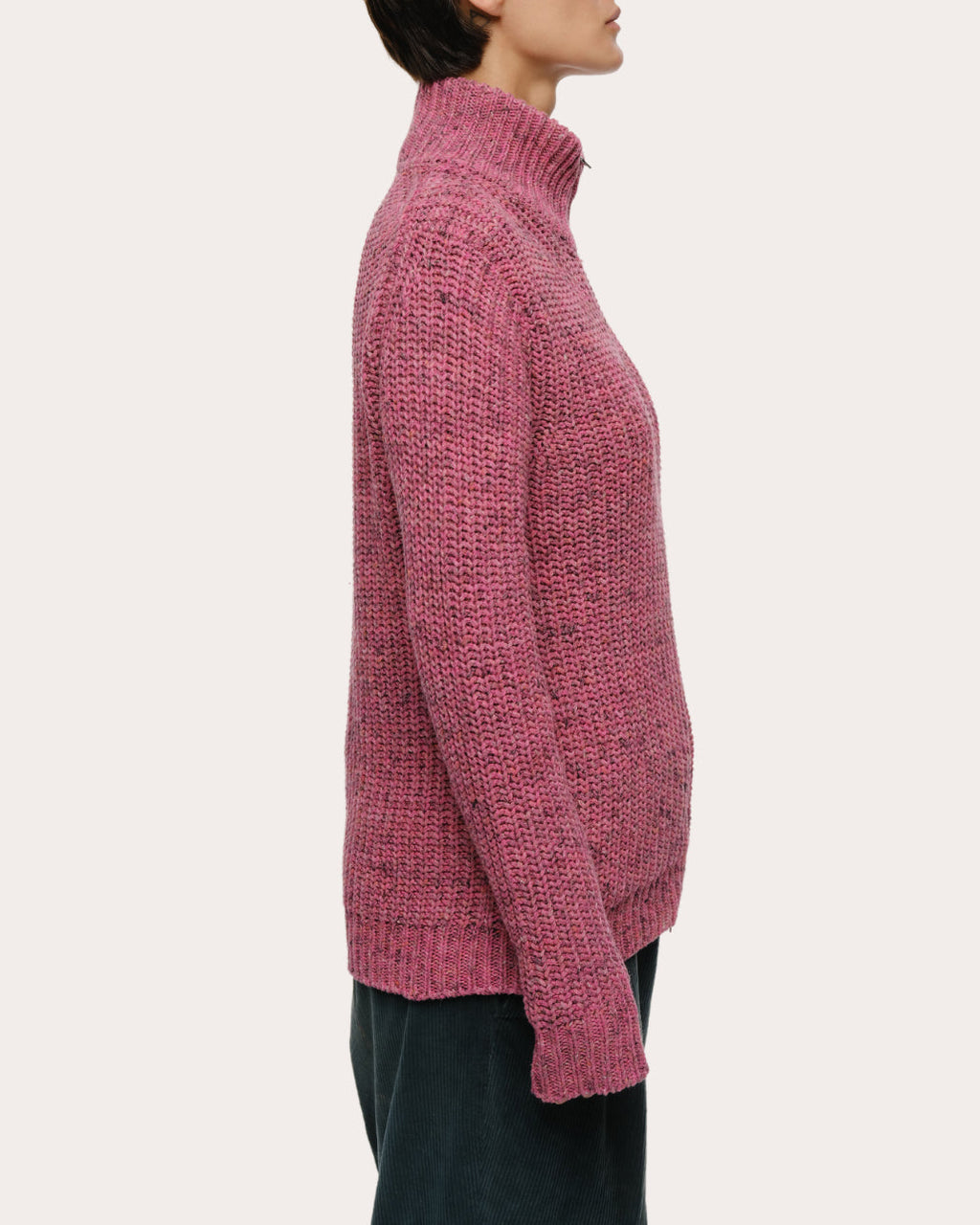 Dave Ribbed Knit Zip Cardigan