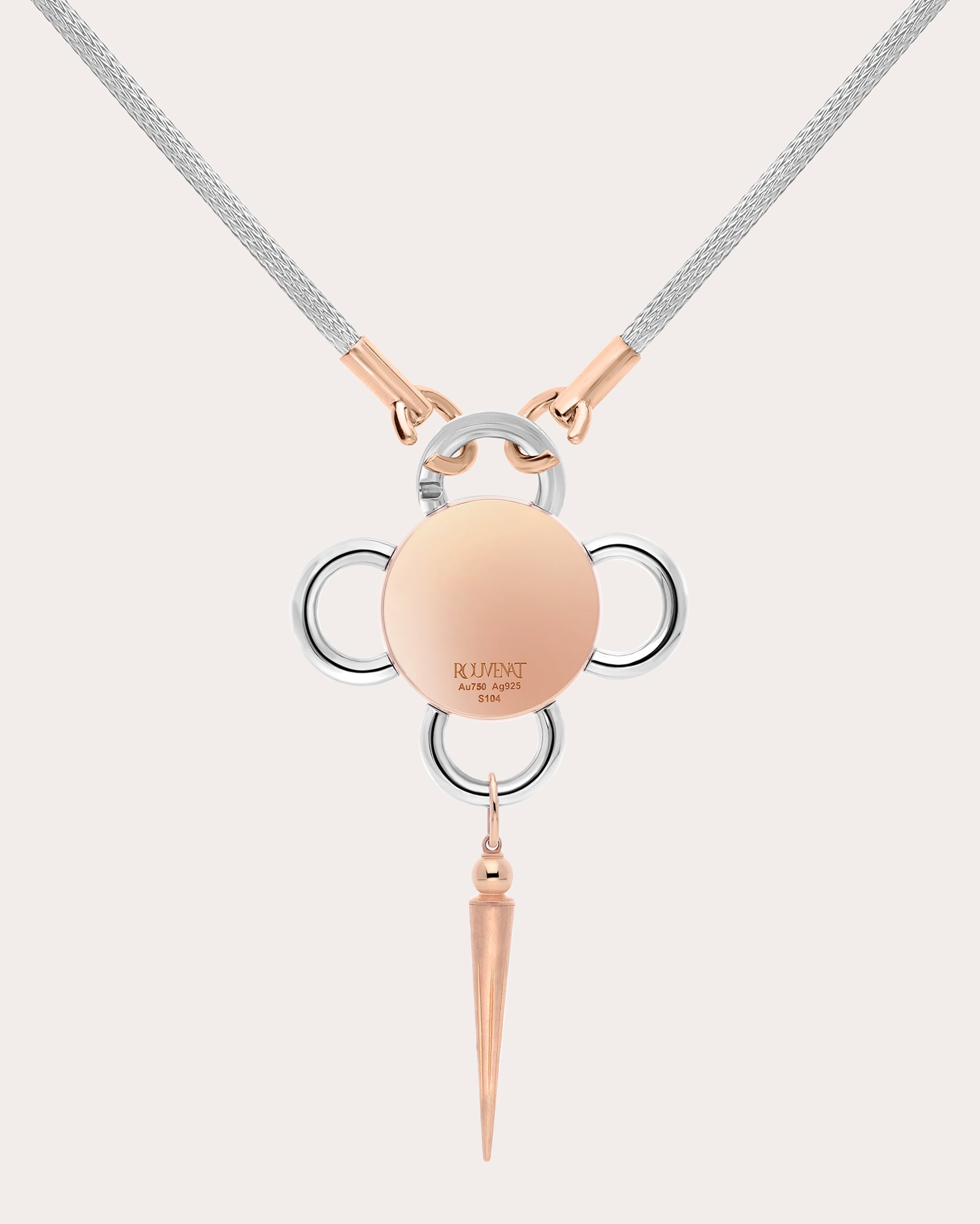 Diamond Two-Tone Bolt Pendant Necklace