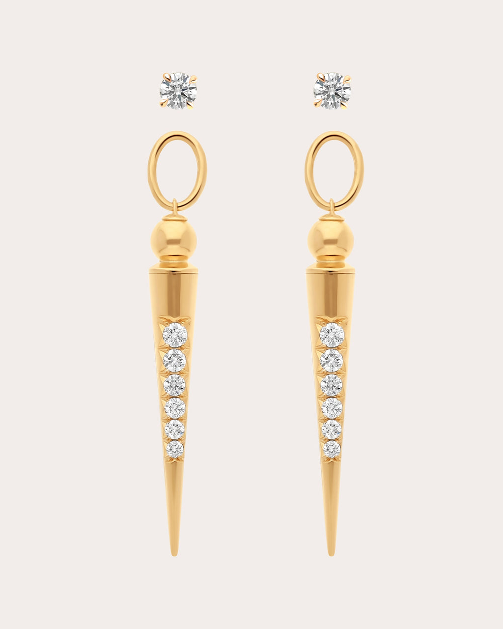 Diamond & 18k Gold Pampille Spike Drop Earrings