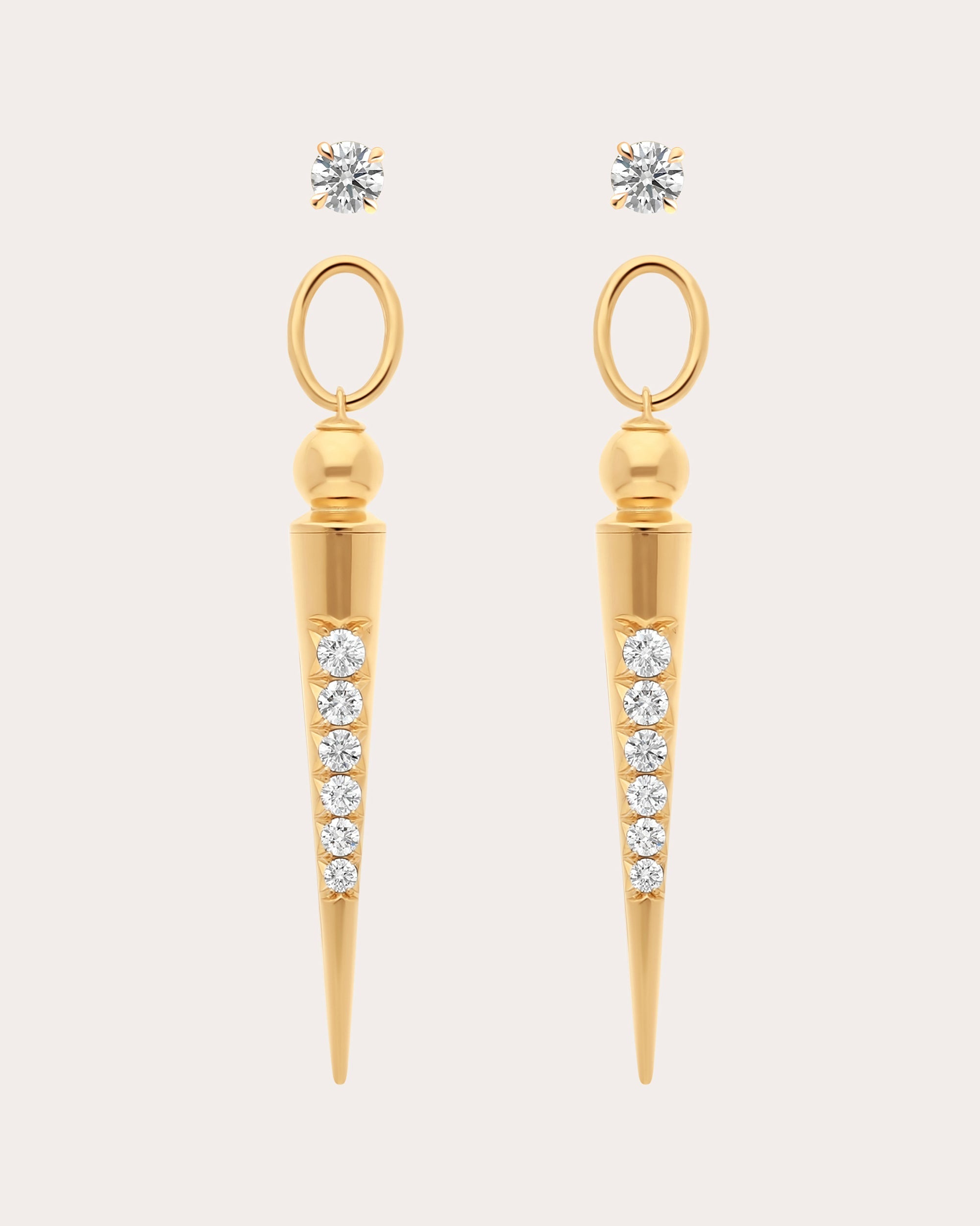 Diamond & 18k Gold Pampille Spike Drop Earrings