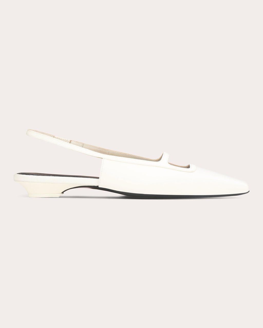 Sabik Grosgrain-Trimmed Leather Slingback Flat