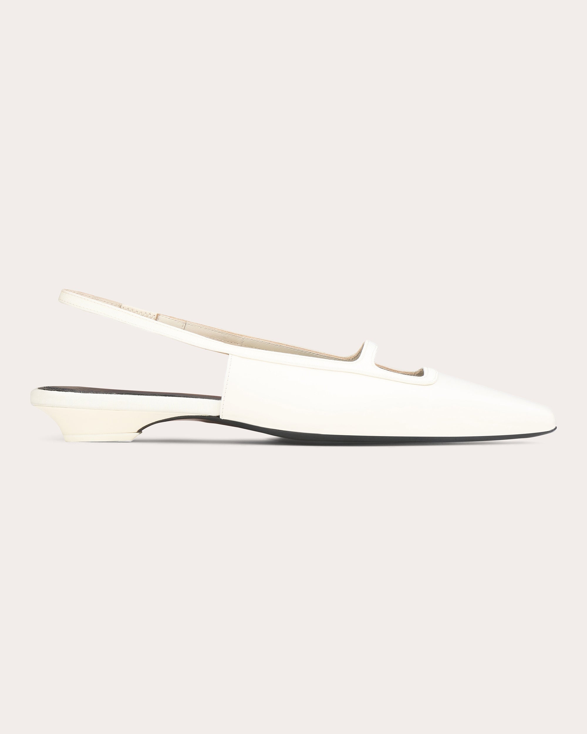Sabik Grosgrain-Trimmed Leather Slingback Flat