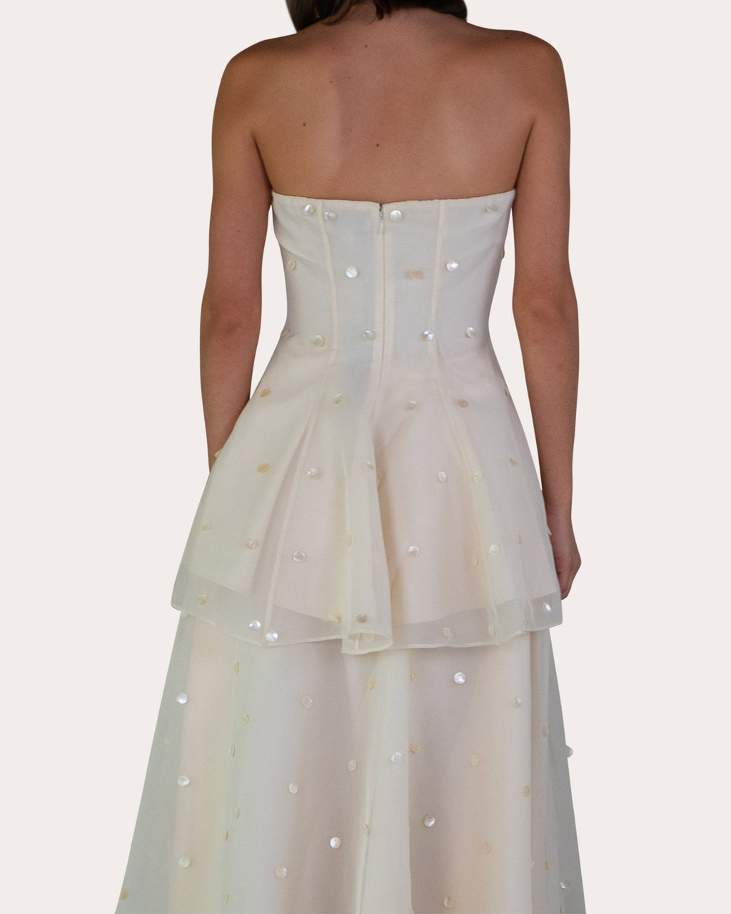 Sable Pearl Strapless Mini Dress