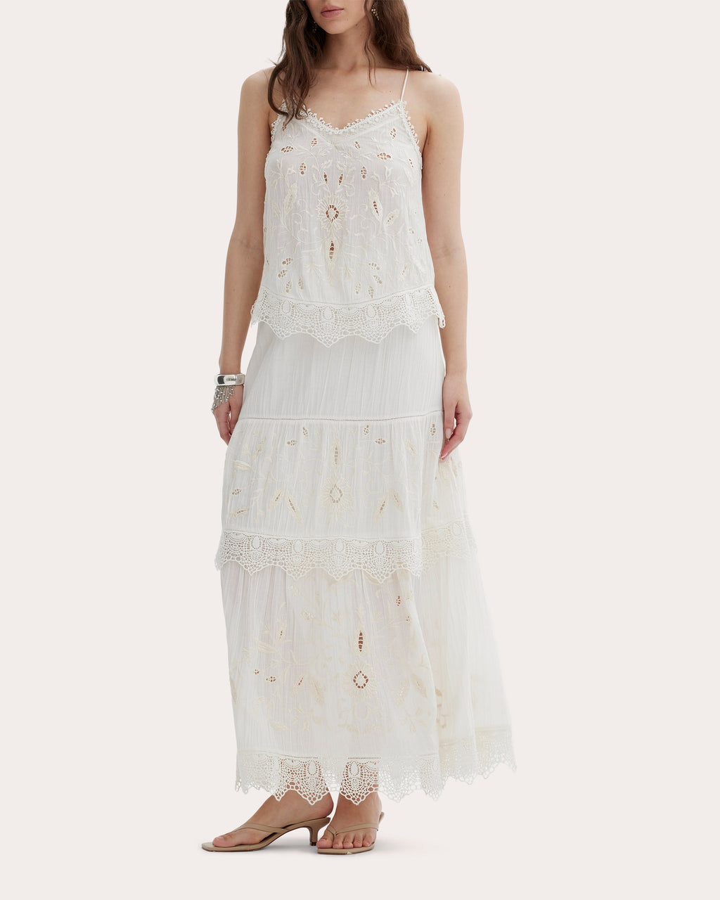 Erica Crinkled Crepe Tiered Maxi Skirt